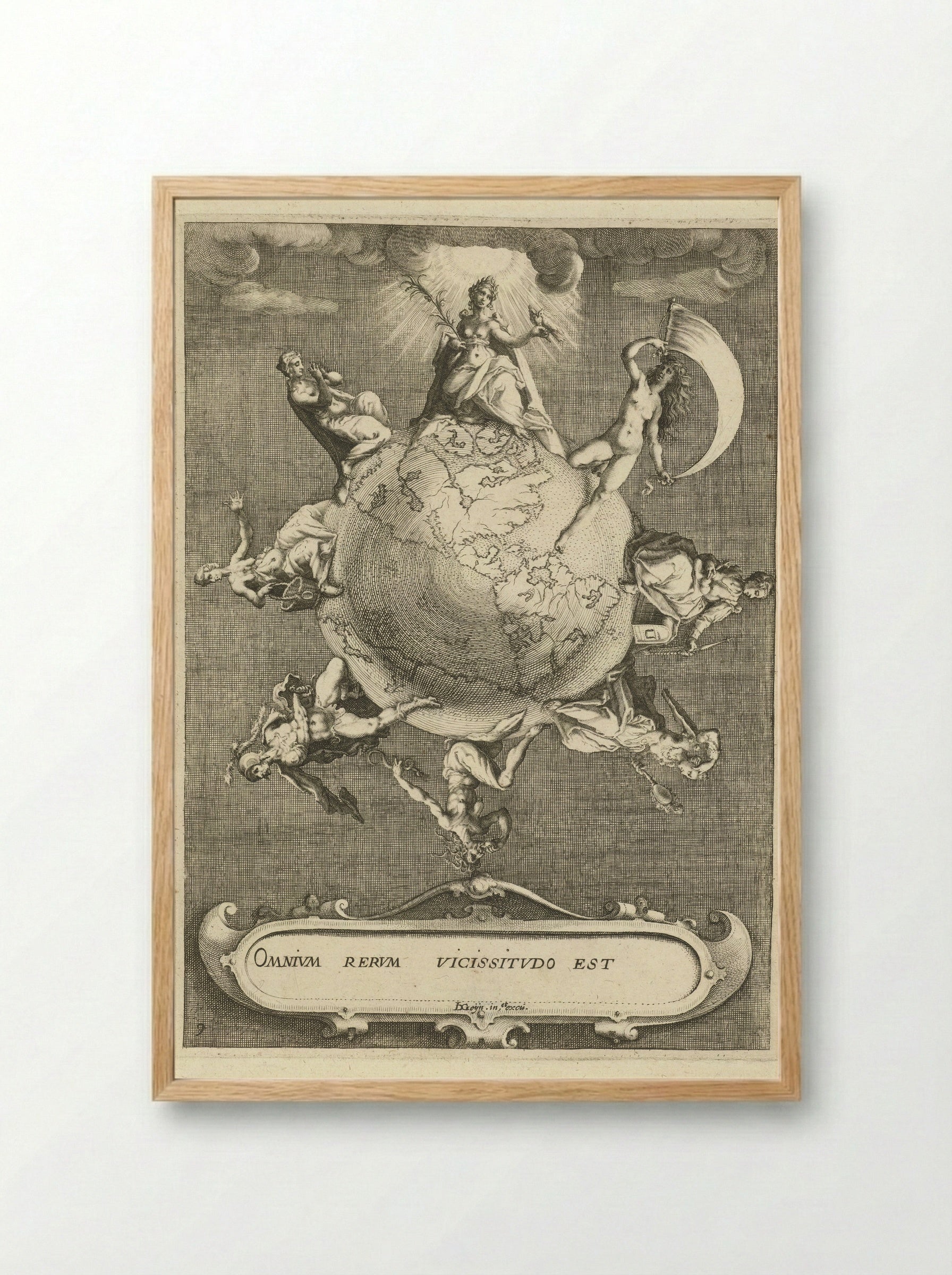 Omnium rerum Vicissitudo est - Zacharias Dolendo - Framed Print Wood