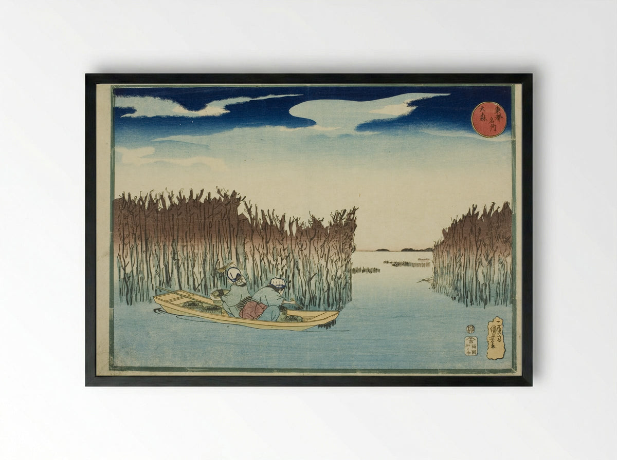 Omori, from the series Famous Places in the Eastern Capital - Utagawa Kuniyoshi - Framed Print Black