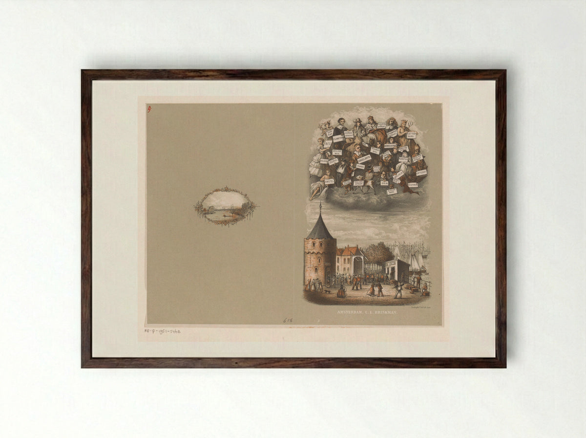 Omslag voor: Amsterdam - Johan Coenraad Leich - Framed Print Dark Wood