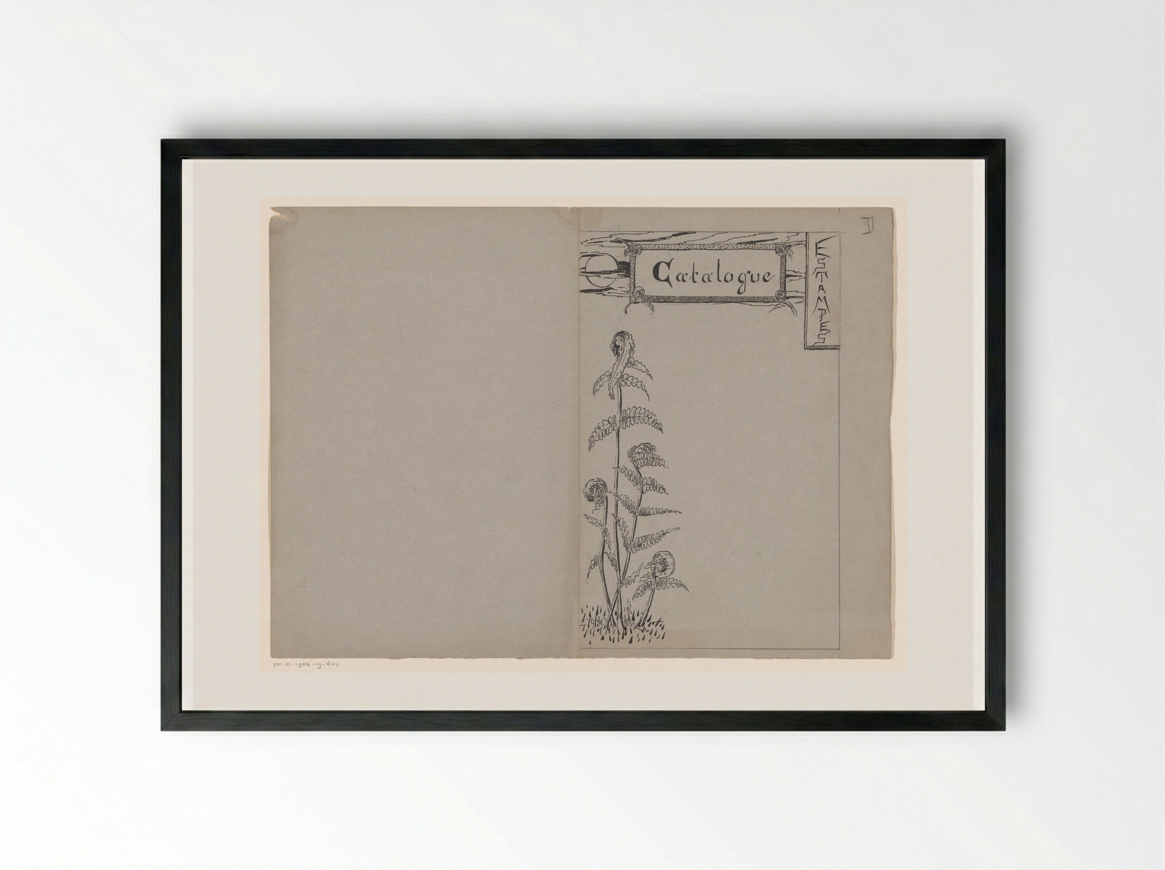 Omslagontwerp voor: Catalogue Estampes - Reinier Willem Petrus de Vries - Framed Print Black