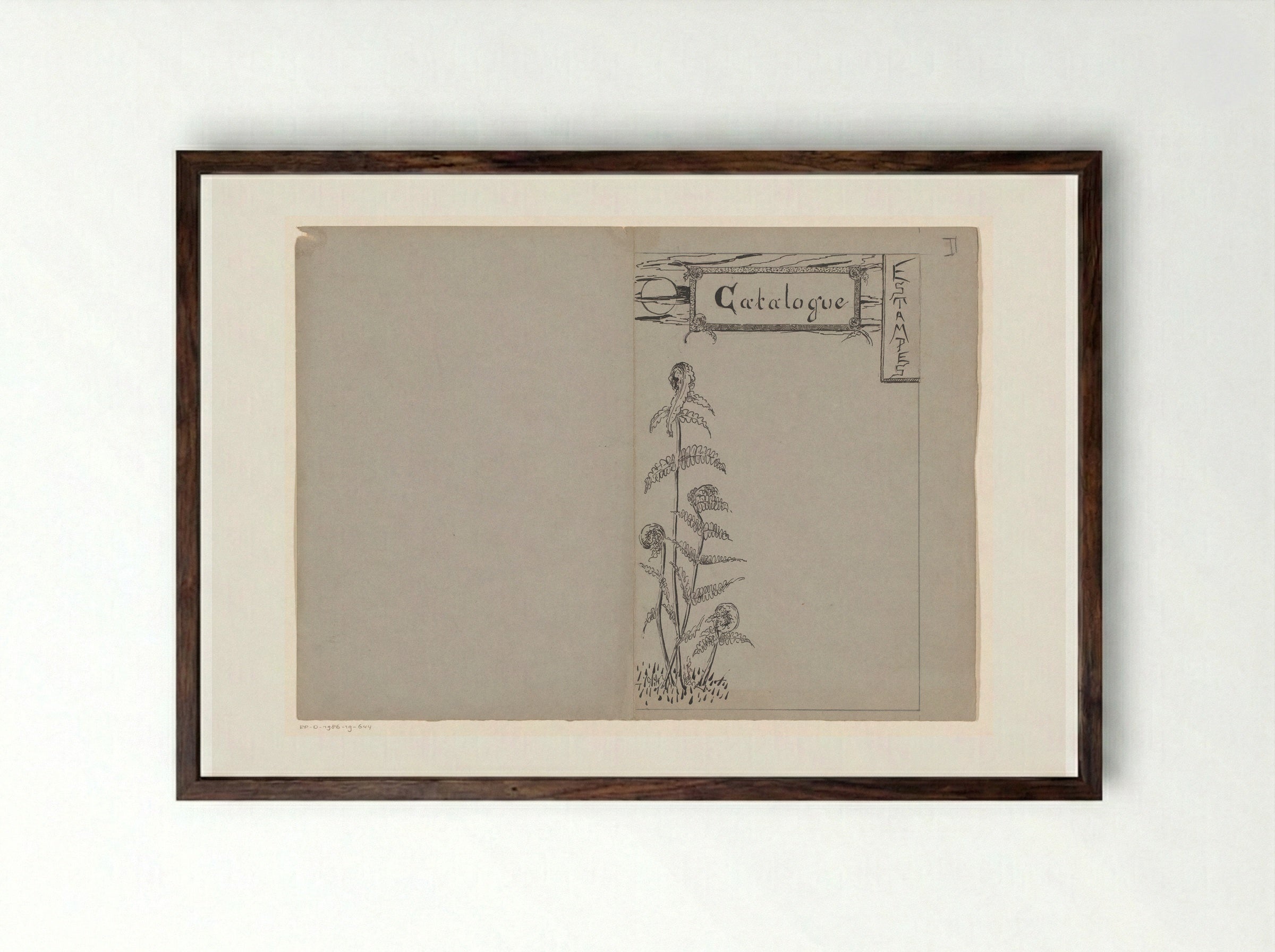 Omslagontwerp voor: Catalogue Estampes - Reinier Willem Petrus de Vries - Framed Print Dark Wood