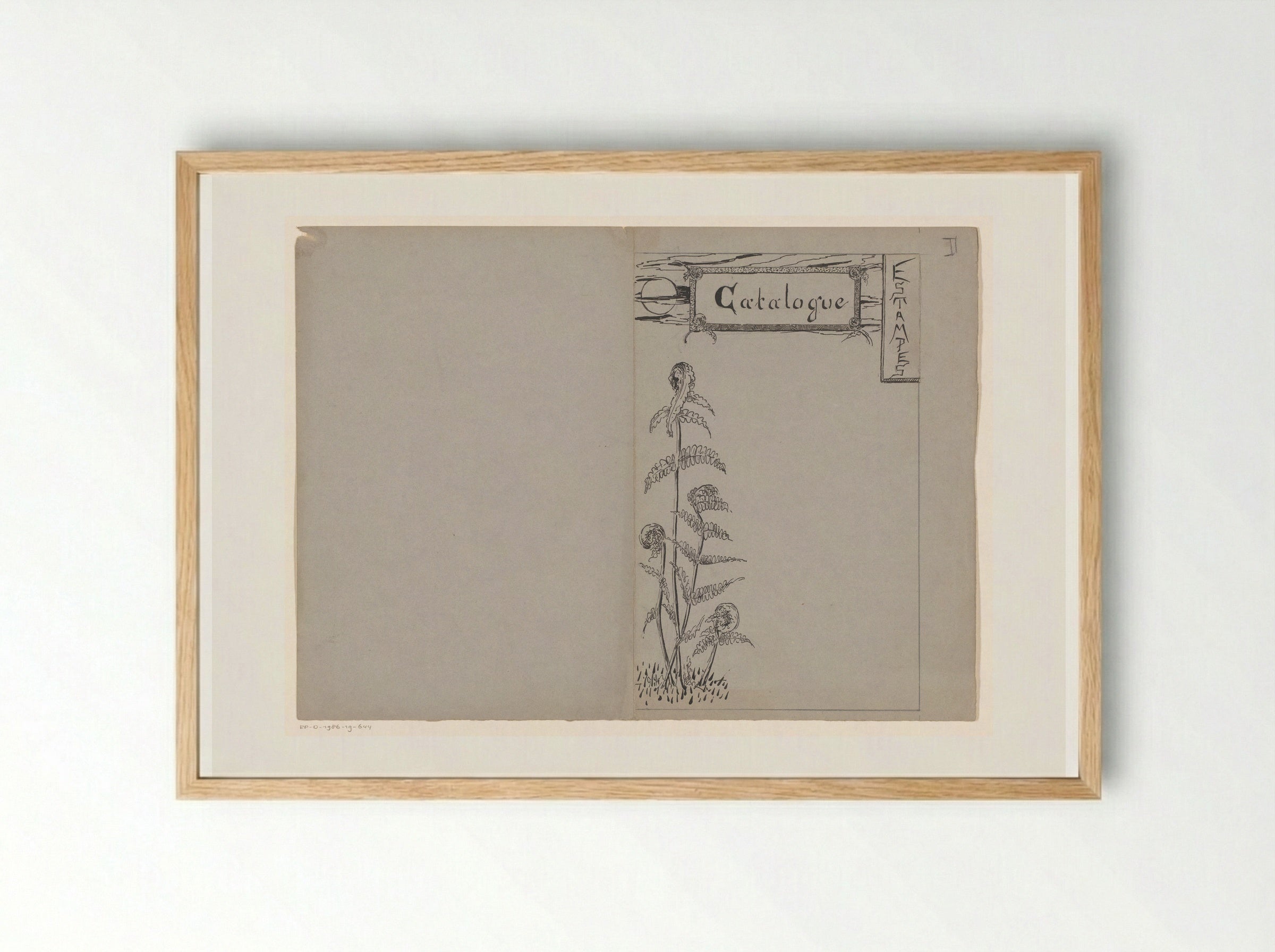 Omslagontwerp voor: Catalogue Estampes - Reinier Willem Petrus de Vries - Framed Print Wood