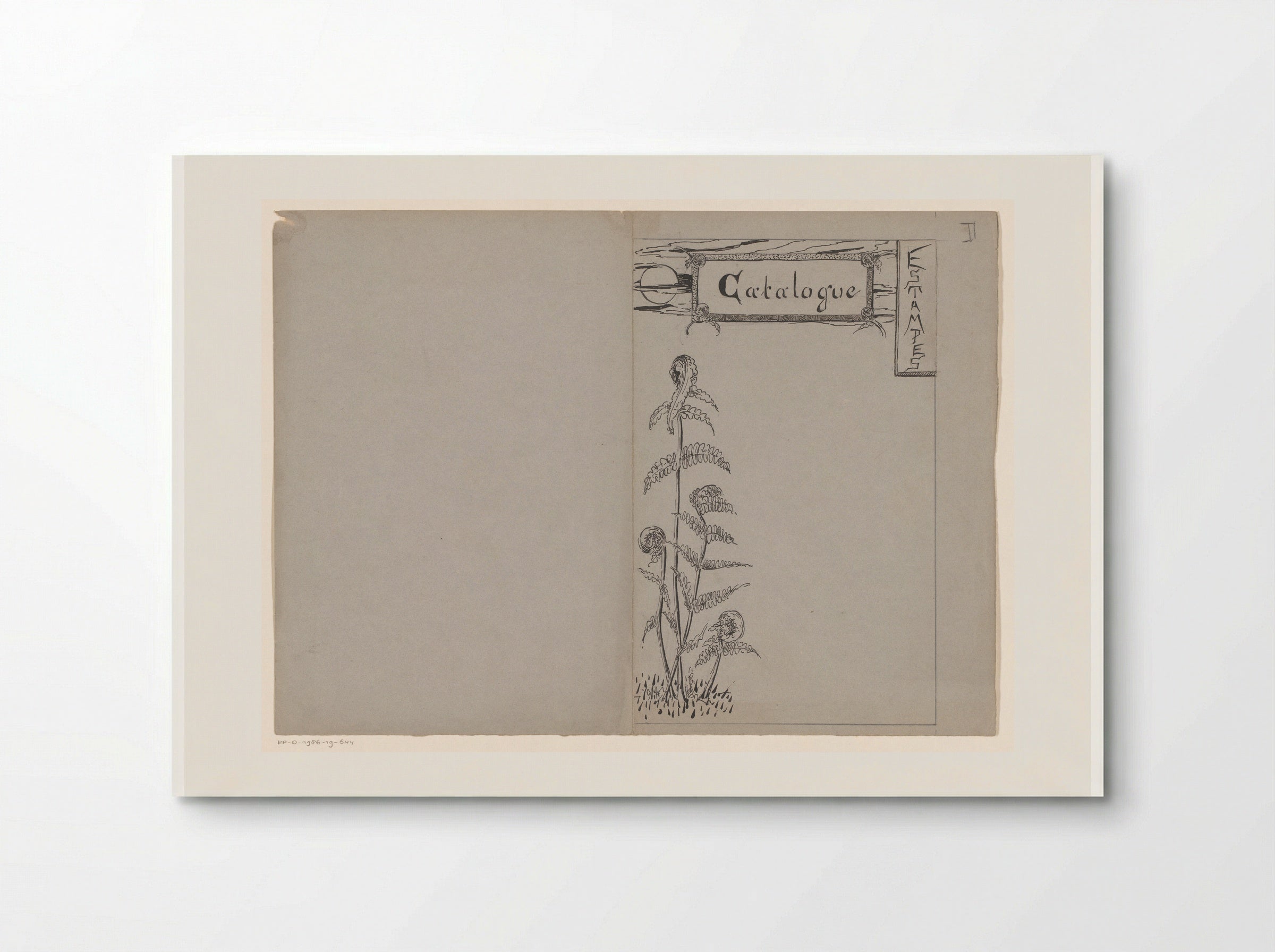 Omslagontwerp voor: Catalogue Estampes - Reinier Willem Petrus de Vries - Poster