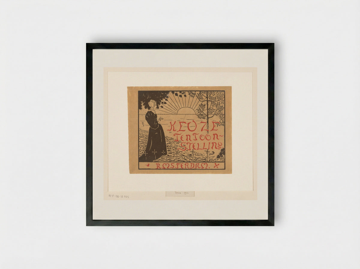 Omslagontwerp voor: Catalogus der Keuze-tentoonstelling van hedendaagsche Nederlandsche kunst - Richard Nicolaüs Roland Holst - Framed Print Black