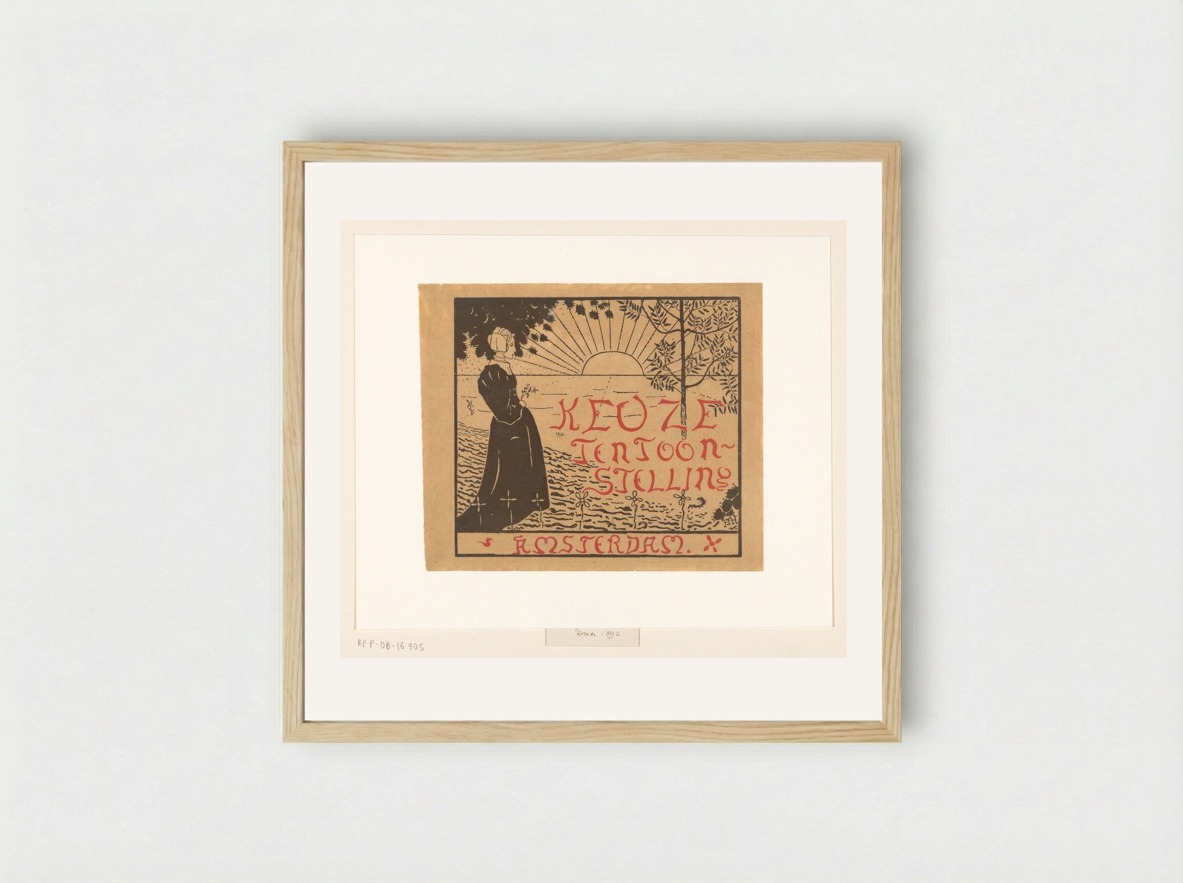 Omslagontwerp voor: Catalogus der Keuze-tentoonstelling van hedendaagsche Nederlandsche kunst - Richard Nicolaüs Roland Holst - Framed Print Wood