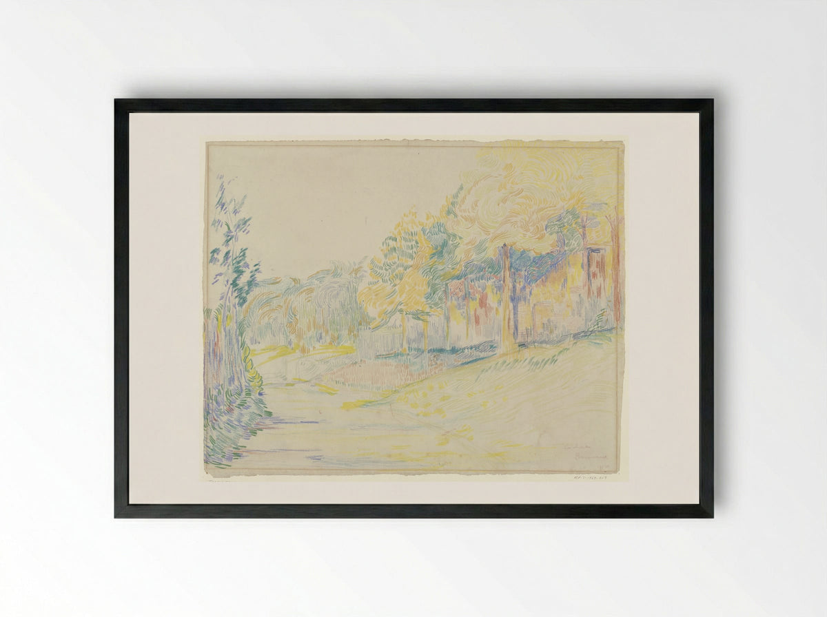 Omzoomde bosweg - Johan Thorn Prikker - Framed Print Black