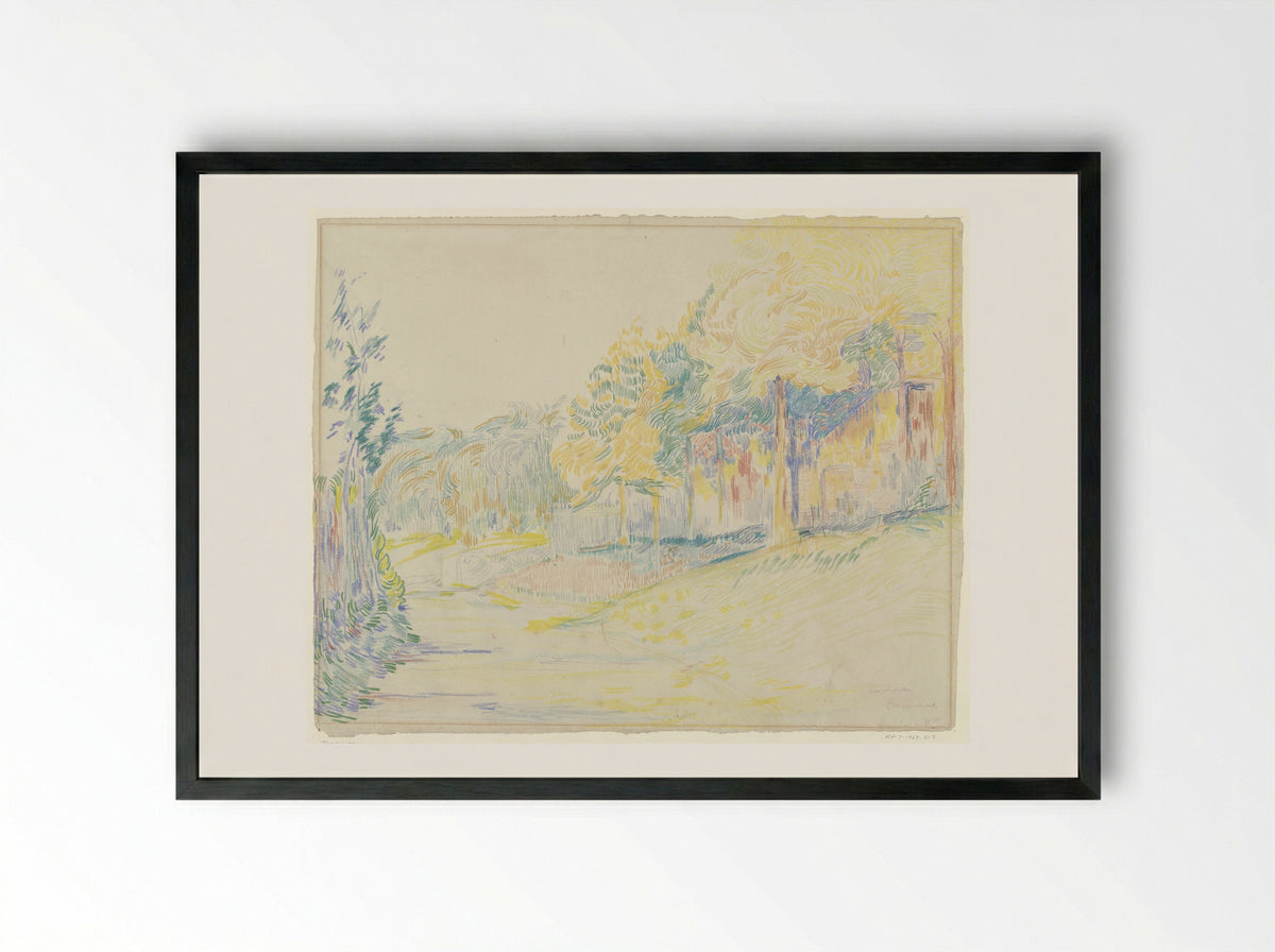 Omzoomde bosweg - Johan Thorn Prikker - Framed Print Black
