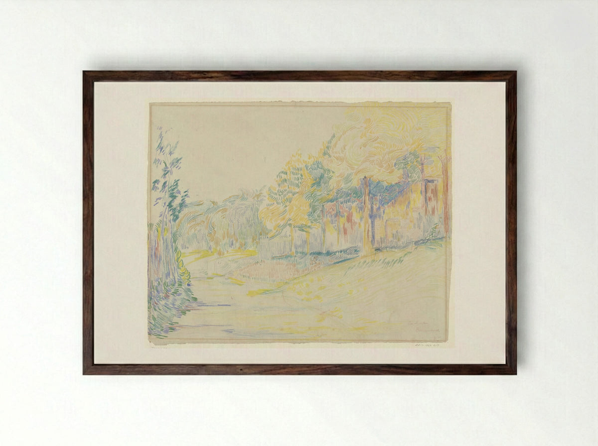 Omzoomde bosweg - Johan Thorn Prikker - Framed Print Dark Wood