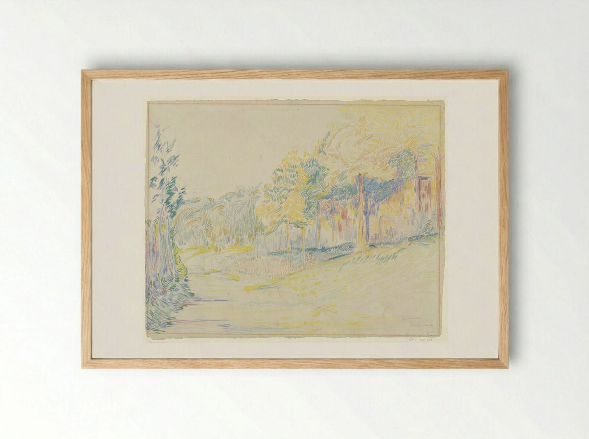 Omzoomde bosweg - Johan Thorn Prikker - Framed Print Wood