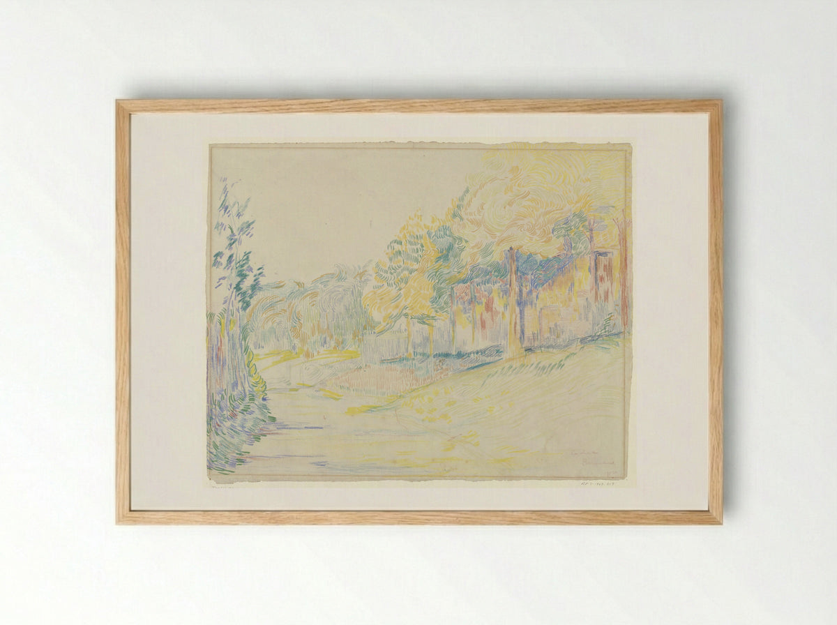 Omzoomde bosweg - Johan Thorn Prikker - Framed Print Wood