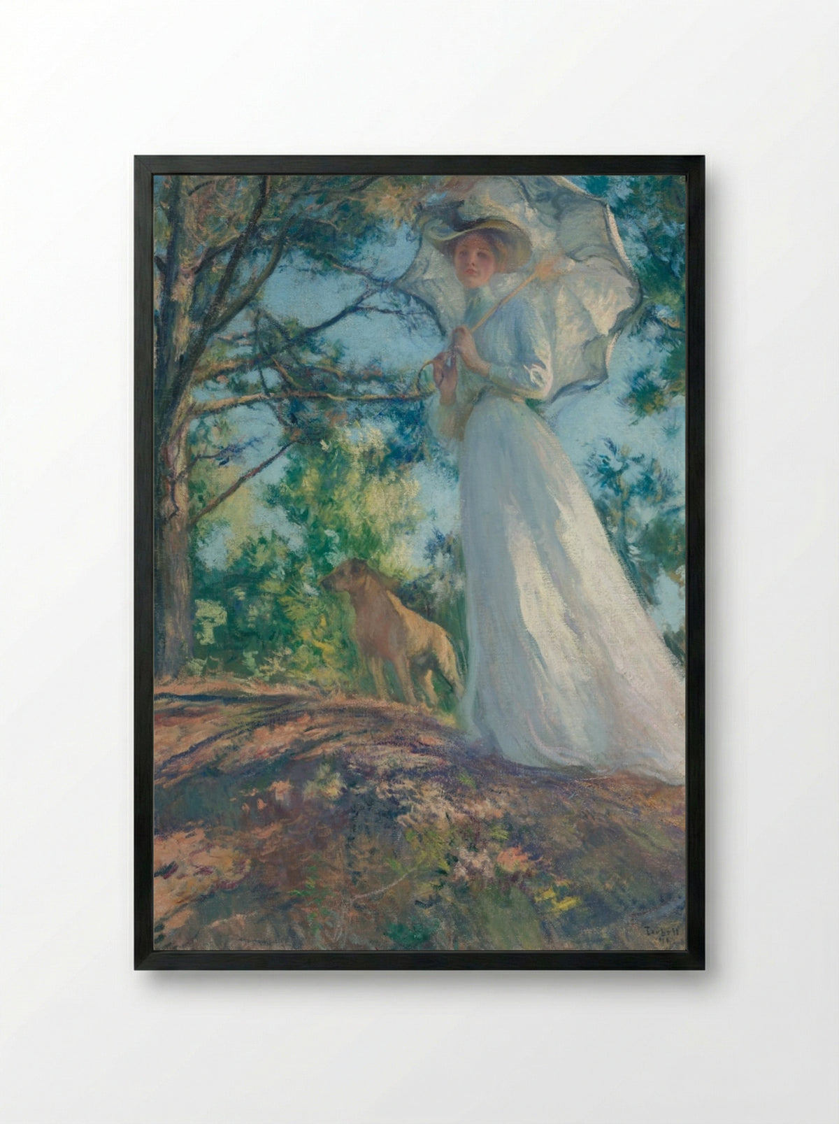 On Bos'n's Hill - Edmund C. Tarbell - Framed Print Black