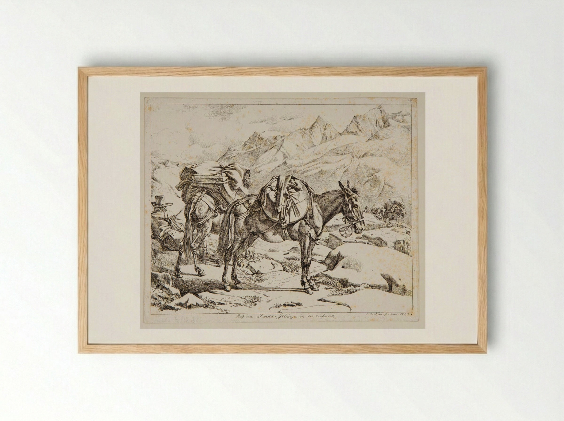 On La Furca, Switzerland - Johann Adam Klein - Framed Print Wood