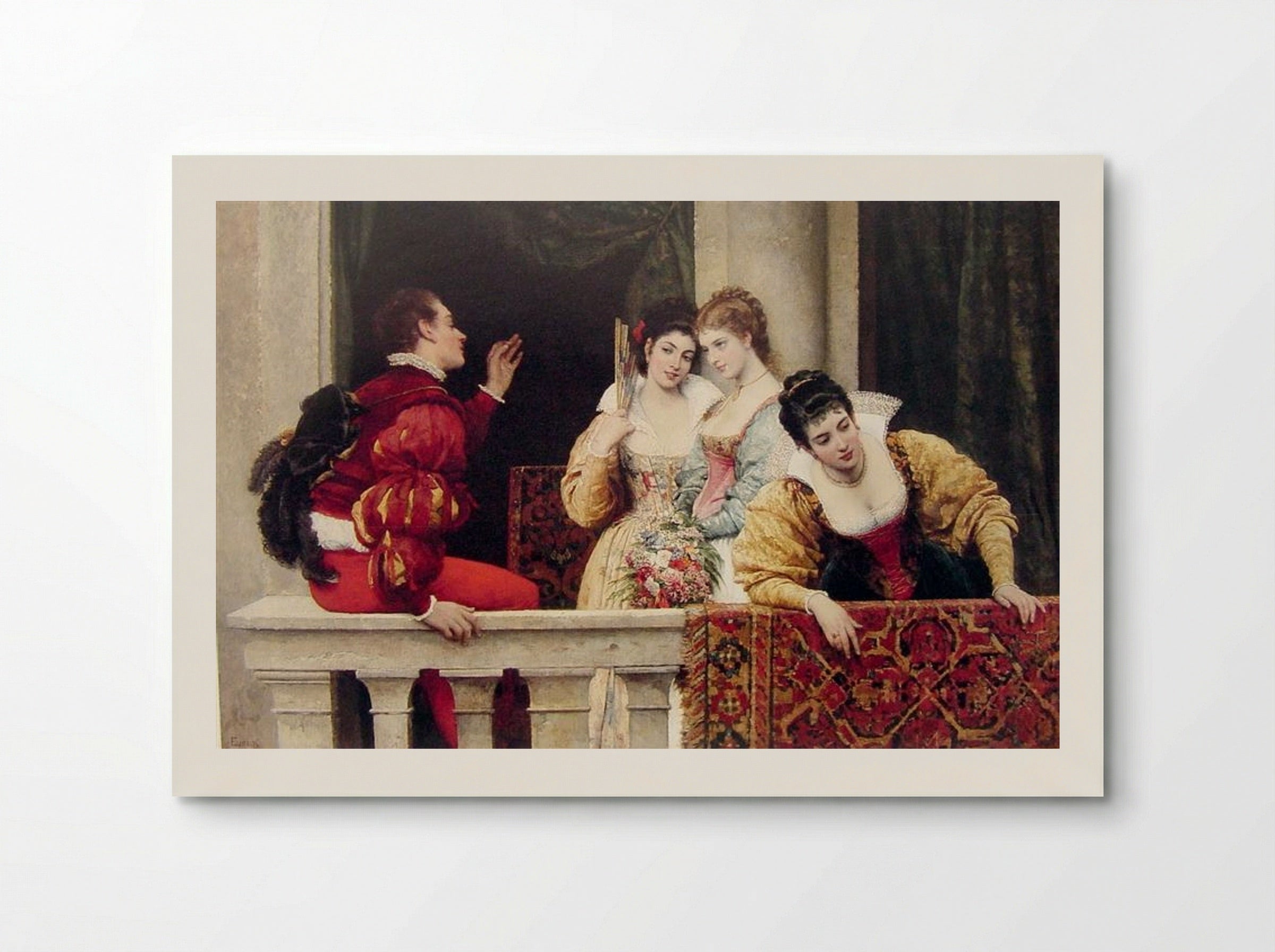 On The Balcony - Eugene de Blaas - Poster