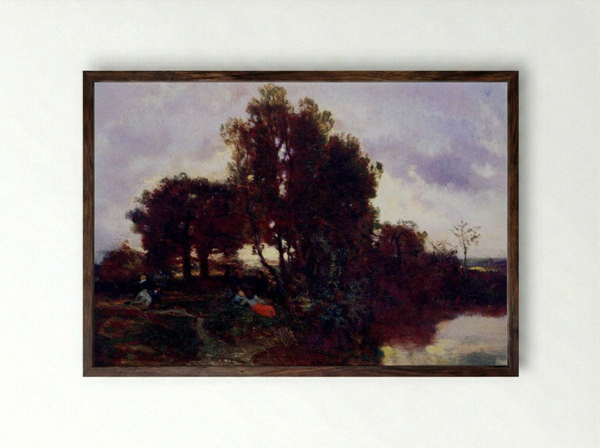 On The Farm - Constant Troyon - Framed Print Dark Wood