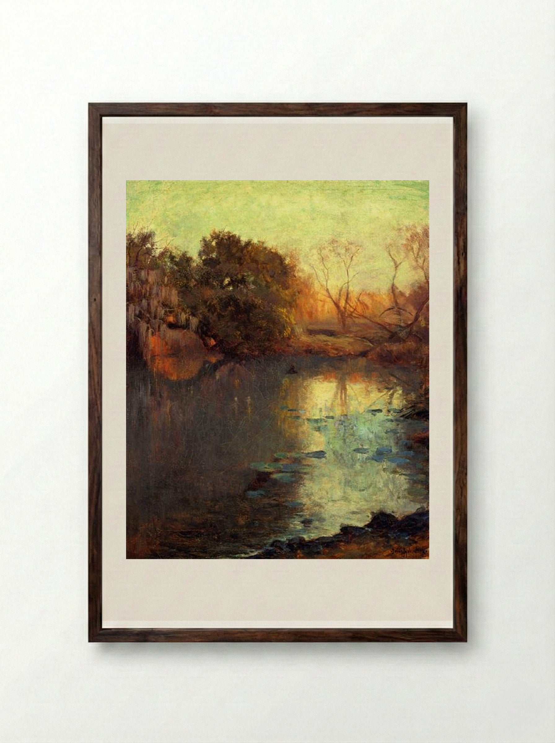 On The San Antonio River - Robert Julian Onderdonk - Framed Print Dark Wood