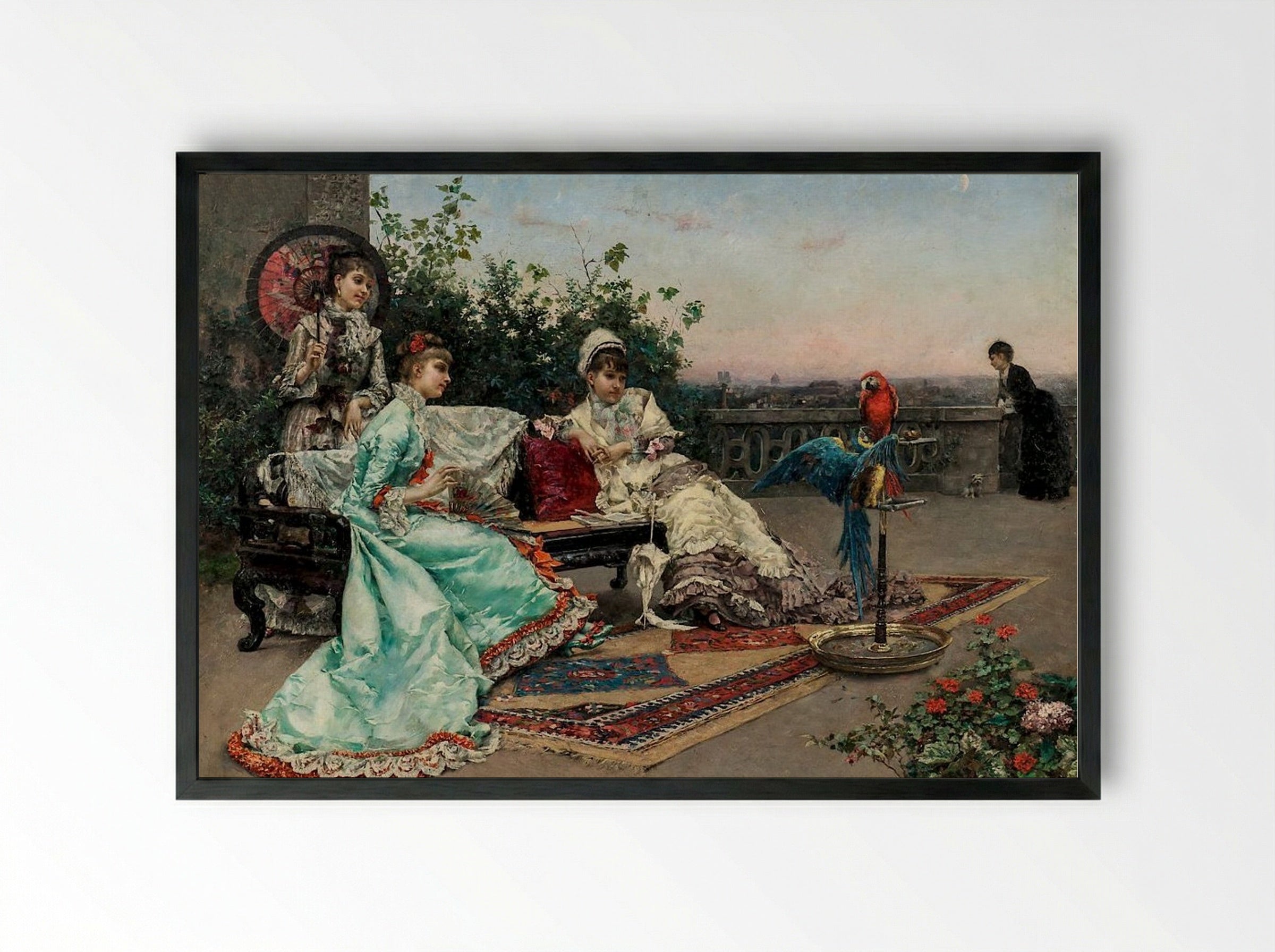 On The Terrace - Julius LeBlanc Stewart - Framed Print Black