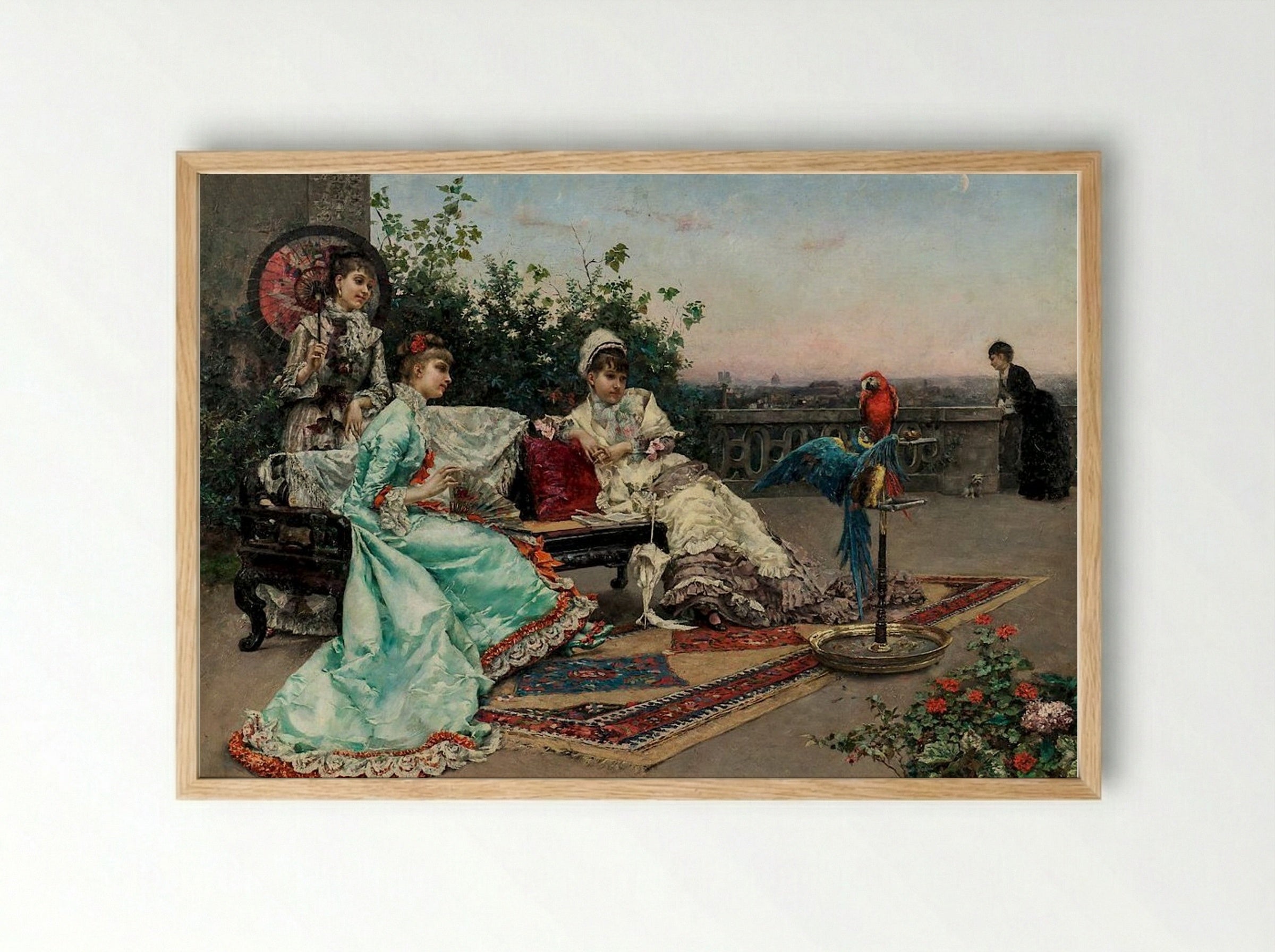 On The Terrace - Julius LeBlanc Stewart - Framed Print Wood