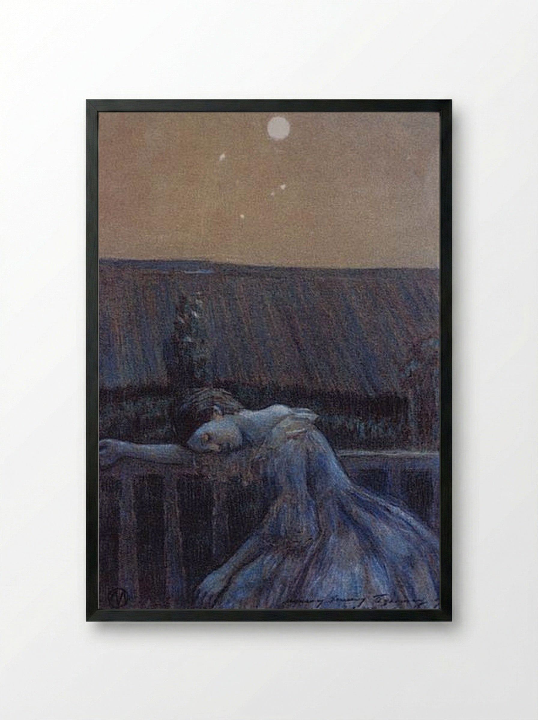 On a Balcony - Victor Borisov-Musatov - Framed Print Black
