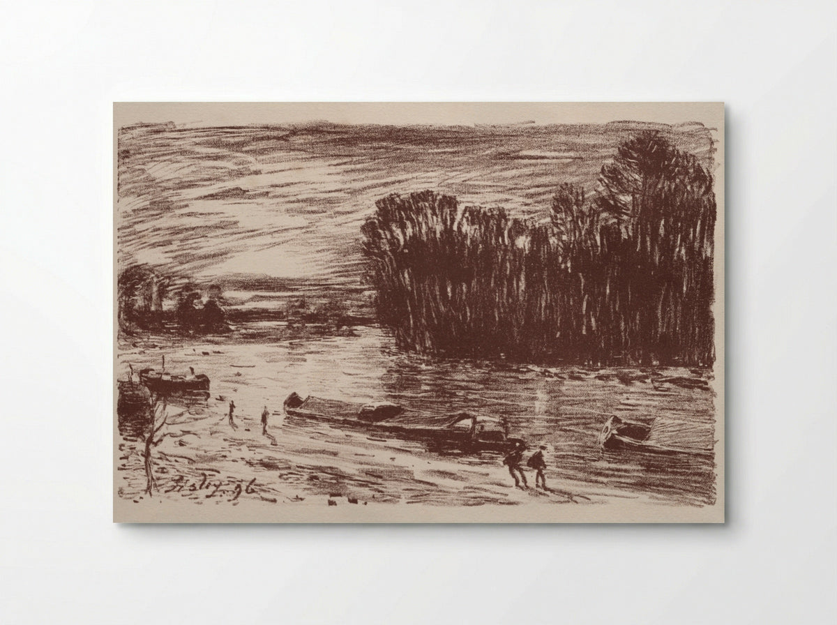 On the Banks of the Loing - Alfred Sisley - Poster
