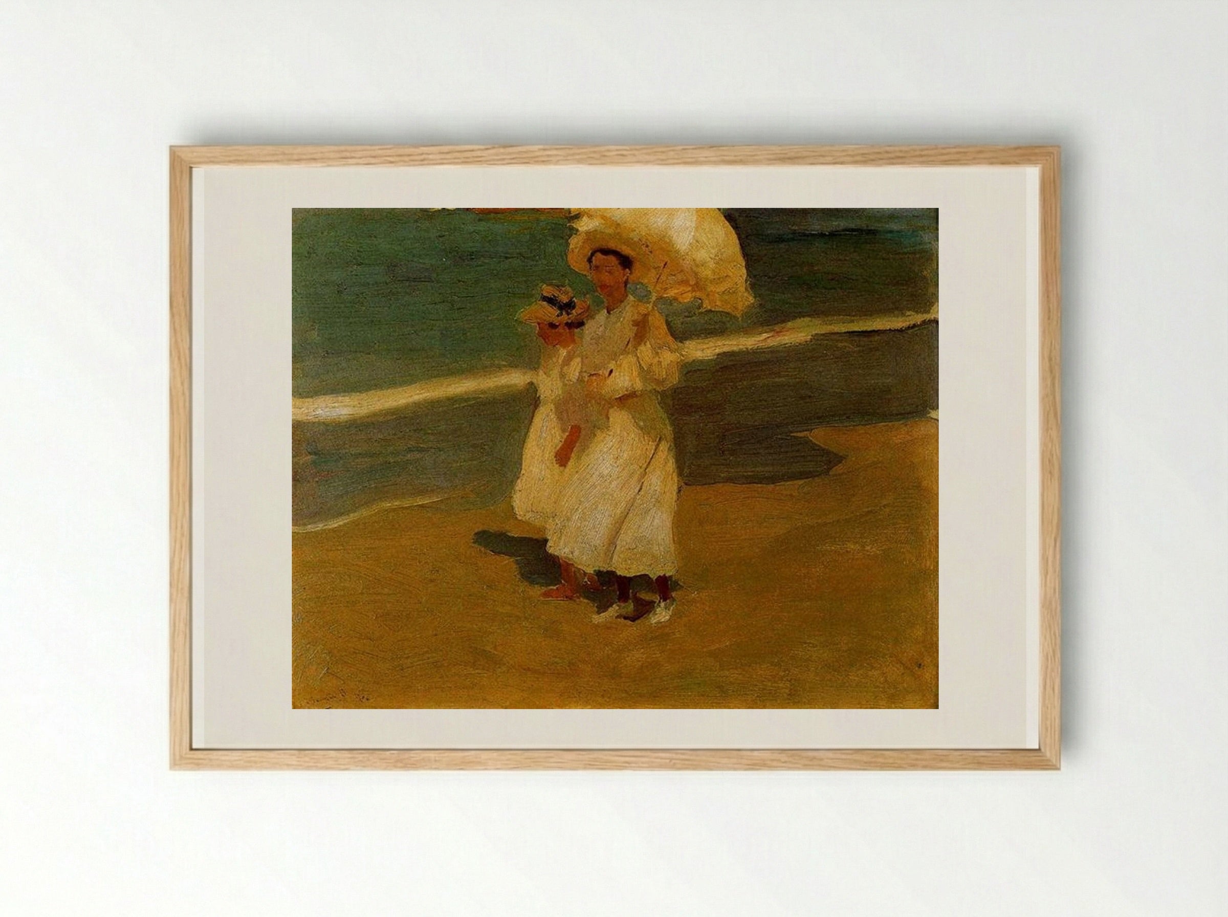 On the Beach - Joaquín Sorolla - Framed Print Wood