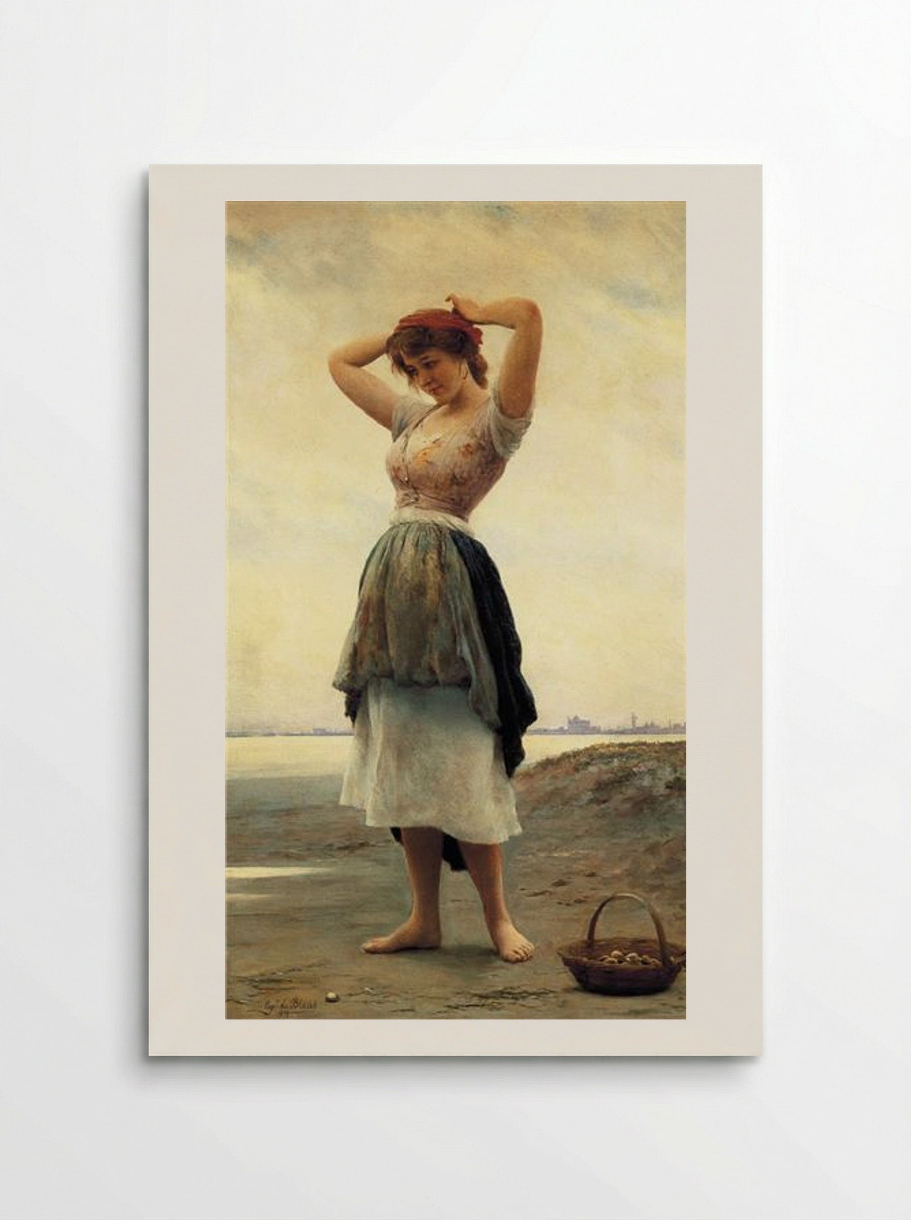 On the Beach - Eugene de Blaas - Poster