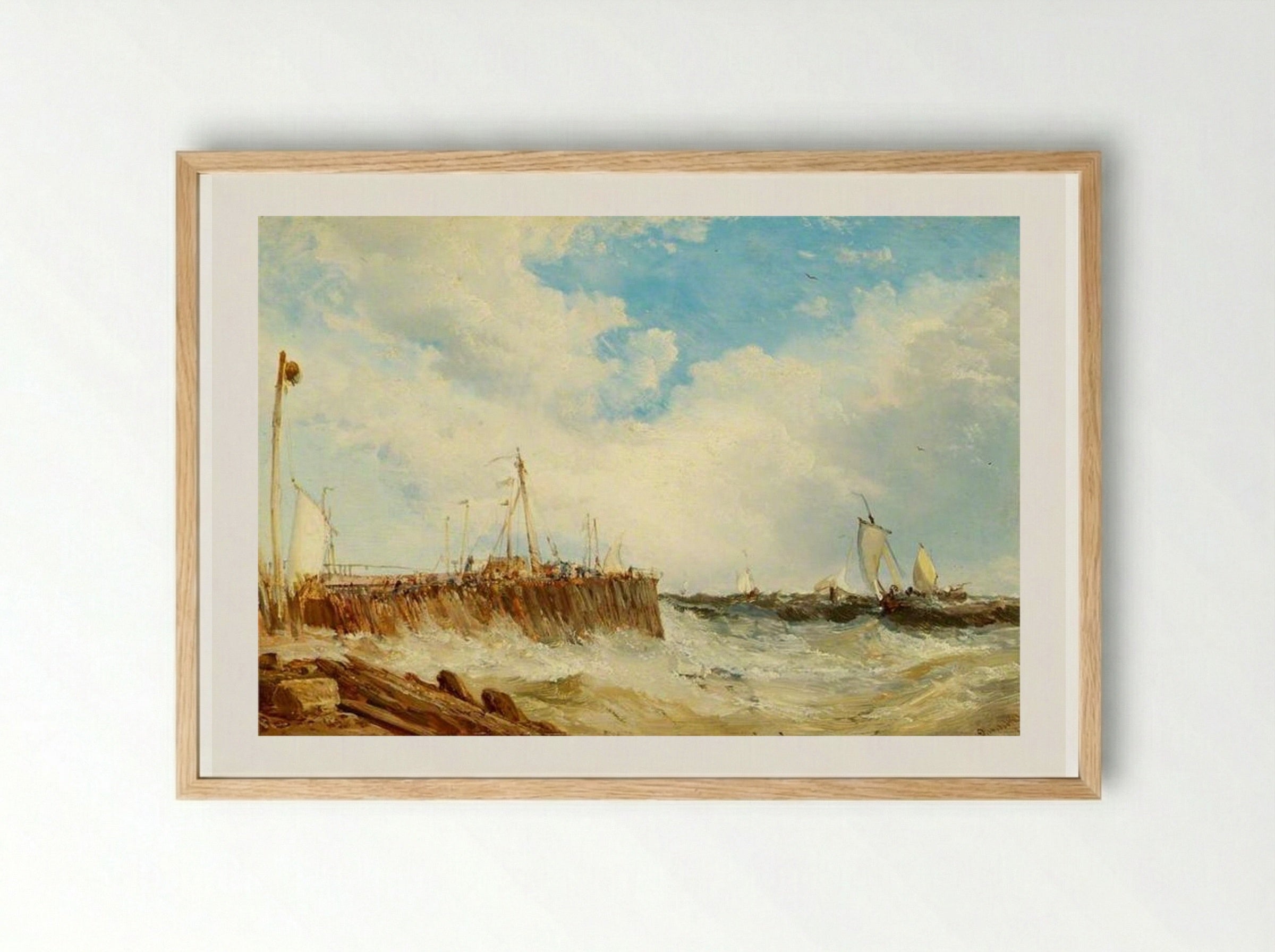 On the Coast of Holland - James Webb - Framed Print Wood