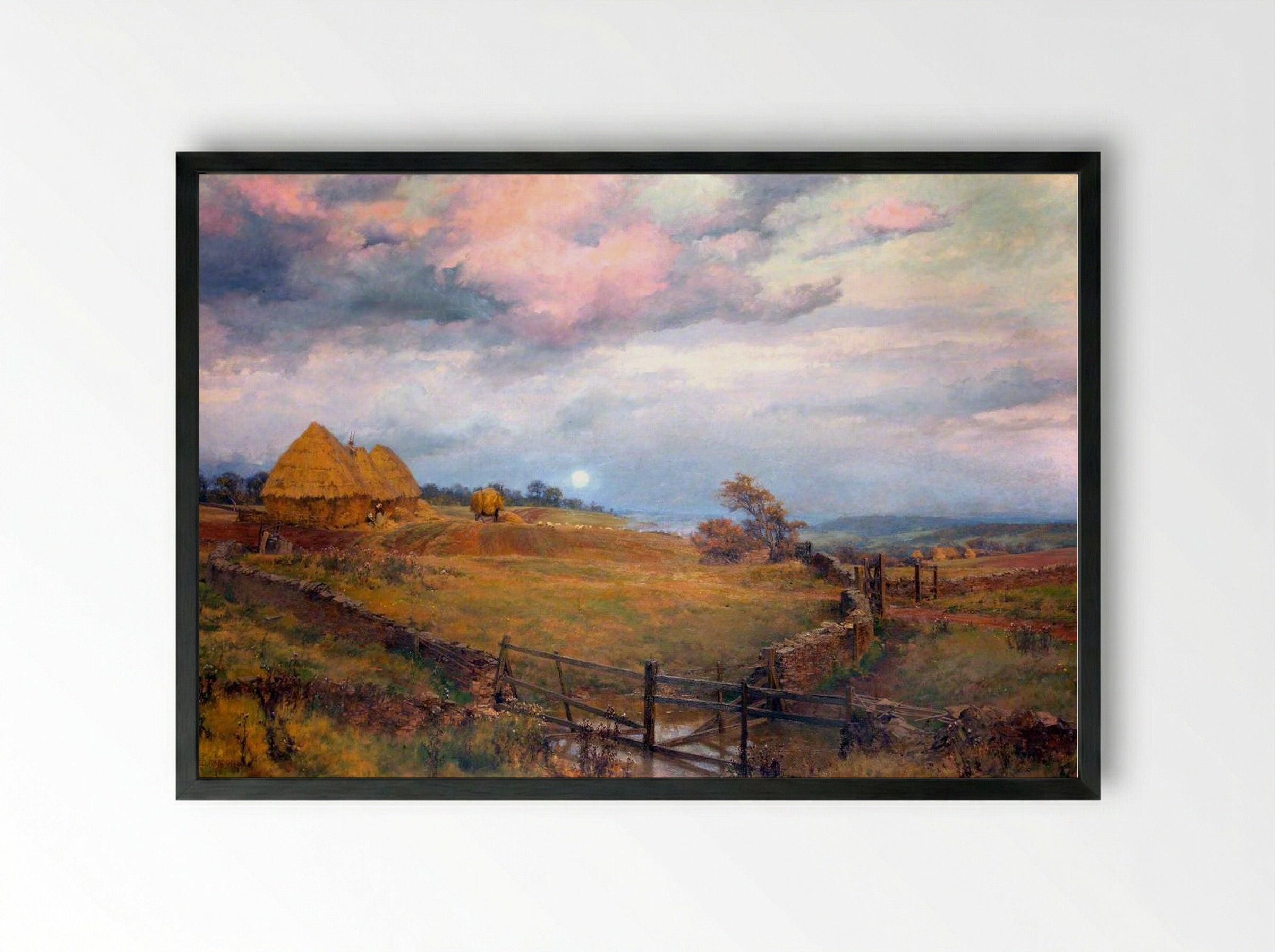 On the Cotswolds - Alfred Parsons - Framed Print Black
