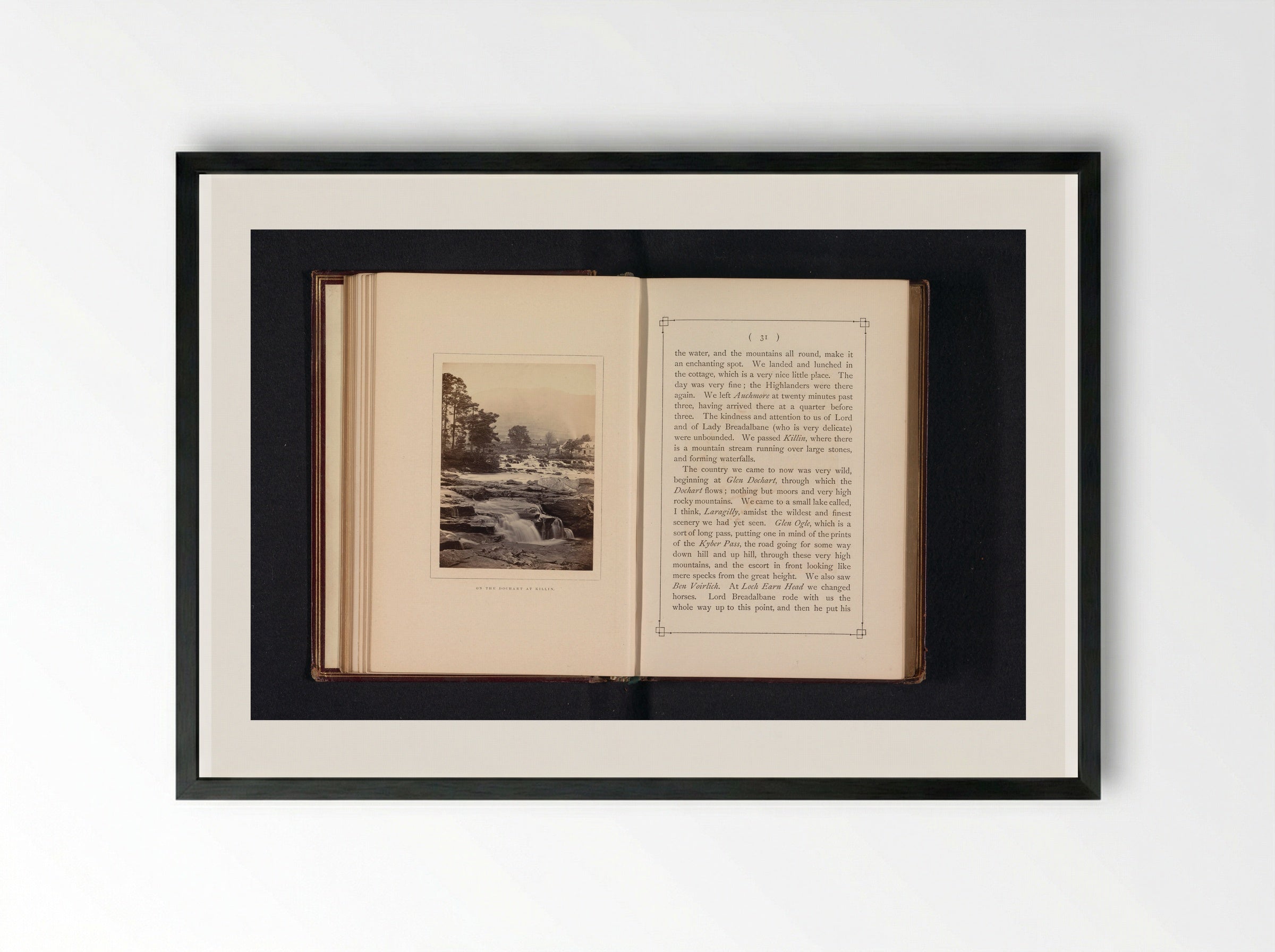 On the Dochart at Killin - George Washington Wilson - Framed Print Black