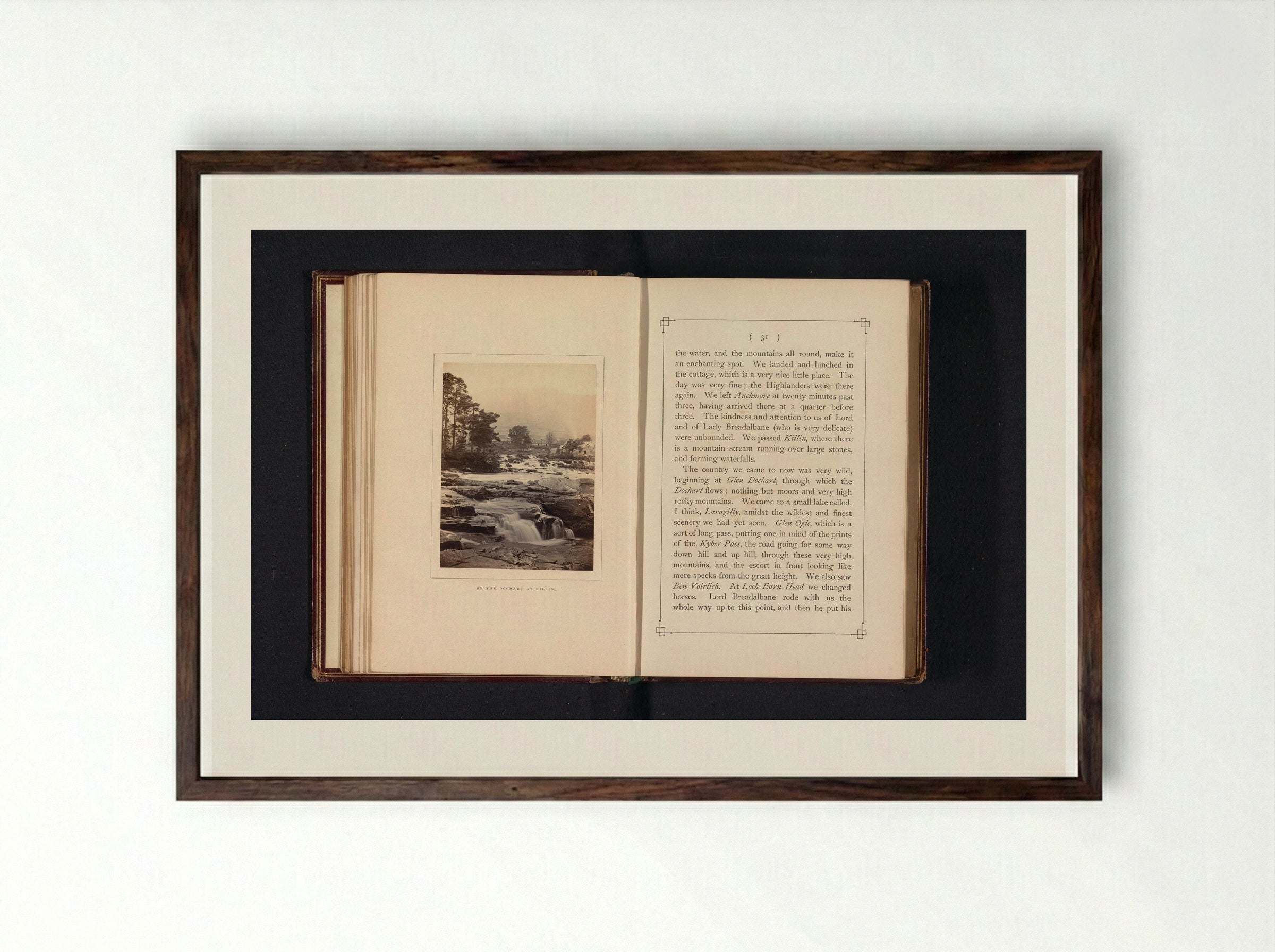 On the Dochart at Killin - George Washington Wilson - Framed Print Dark Wood