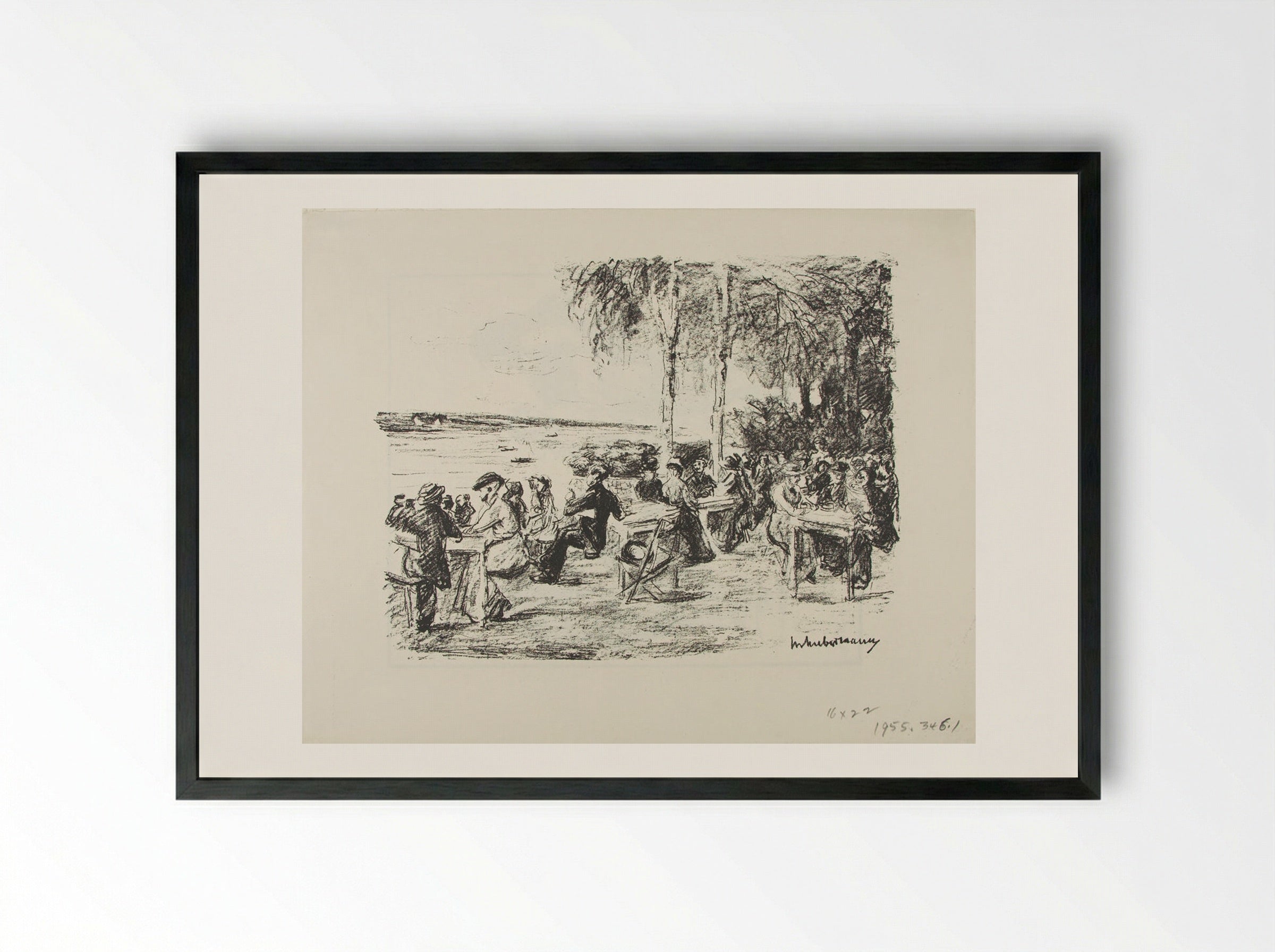 On the Elbe - Max Liebermann - Framed Print Black