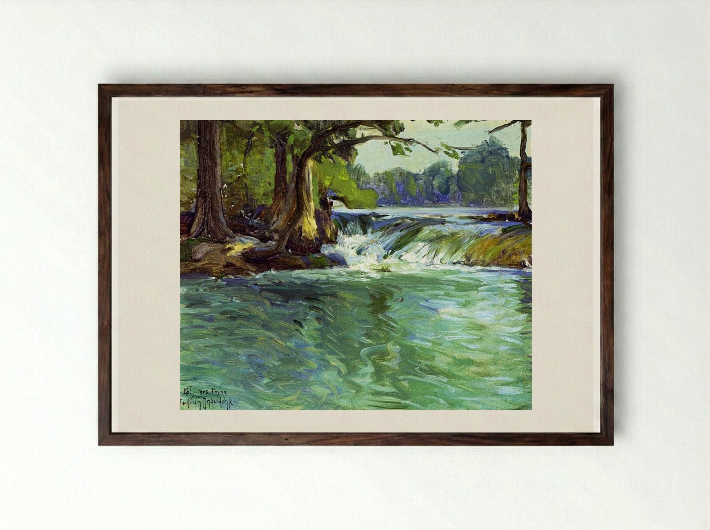 On the Guadalupe - Robert Julian Onderdonk - Framed Print Dark Wood