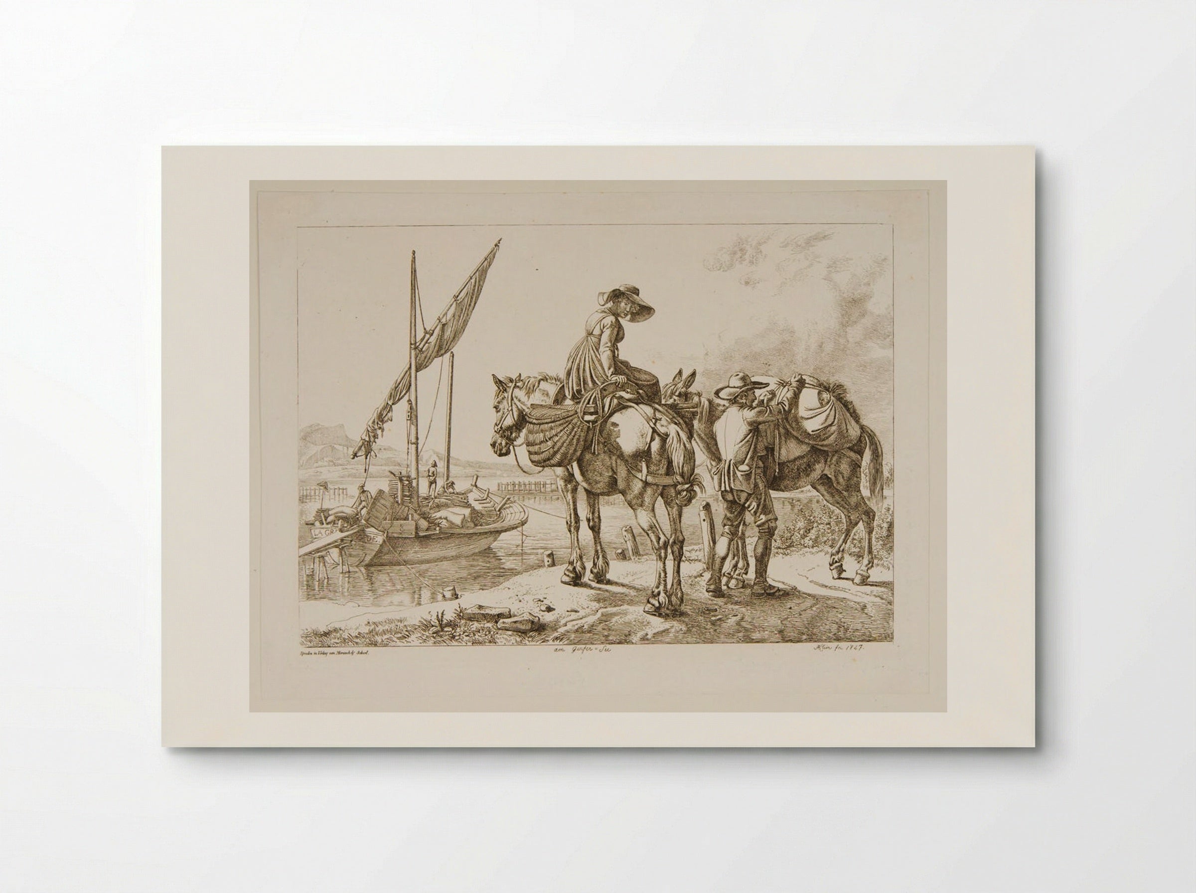 On the Lake of Geneva - Johann Adam Klein - Poster