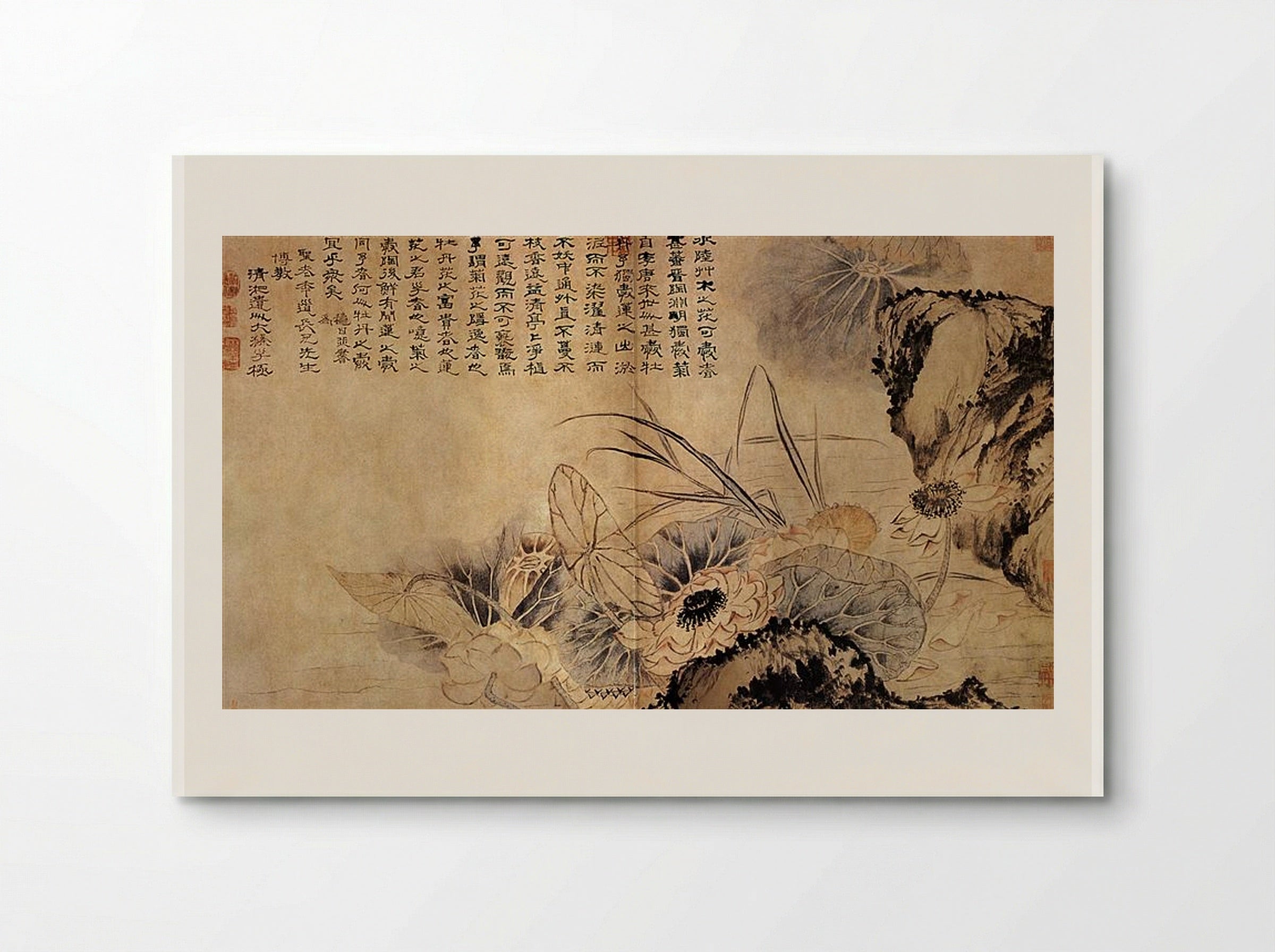 On the Lotus Pond - Shitao - Poster