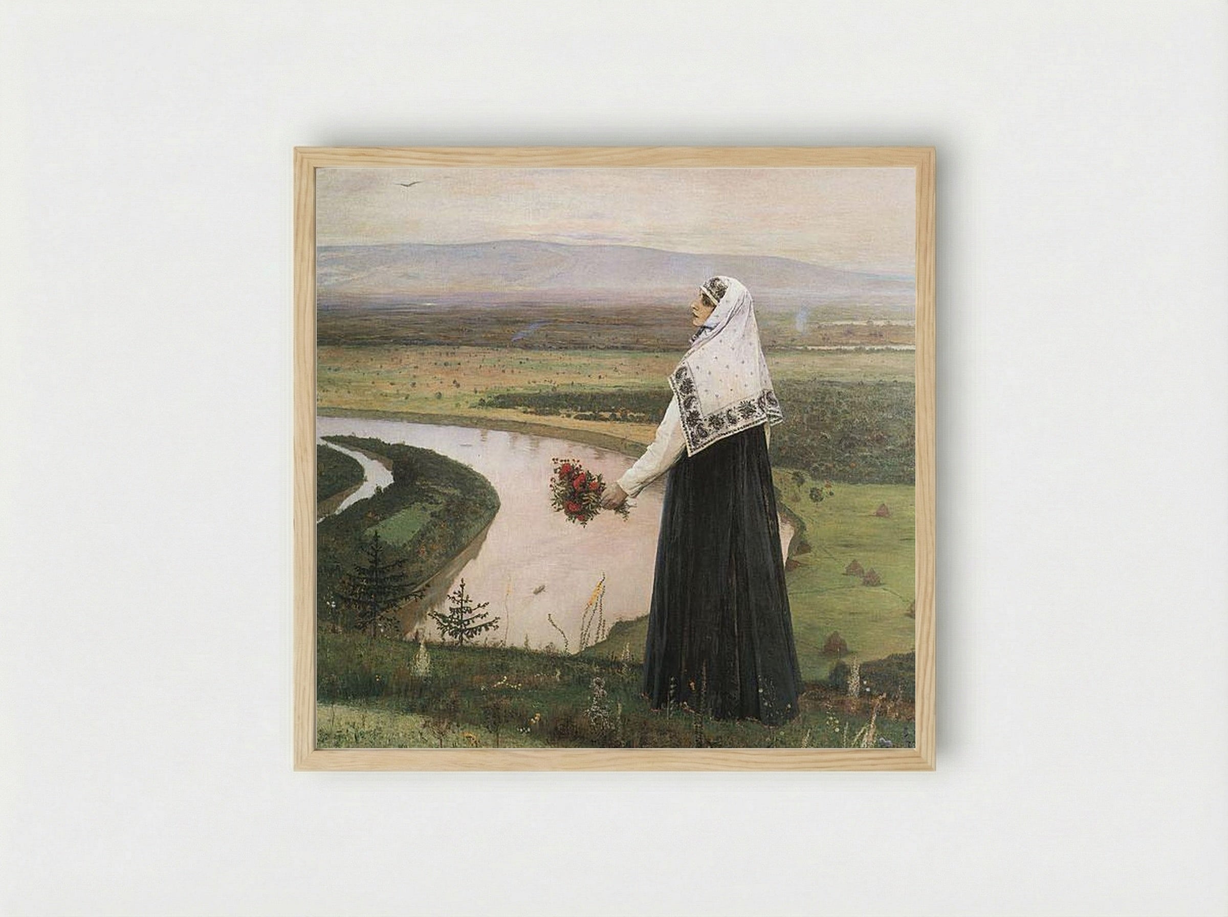 On the Mountains - Mikhail Nesterov - Framed Print Wood