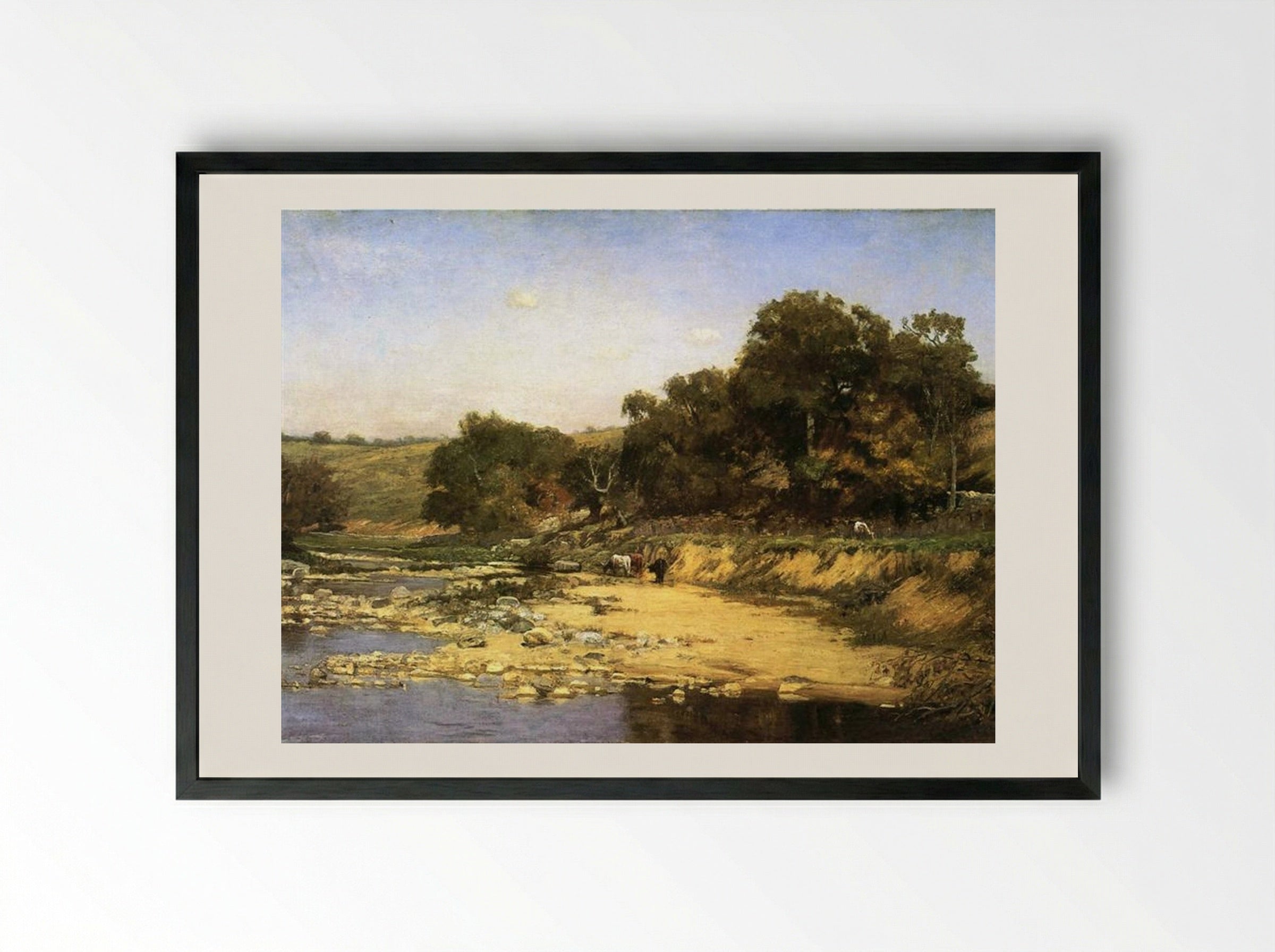 On the Muscatatuck - T. C. Steele - Framed Print Black