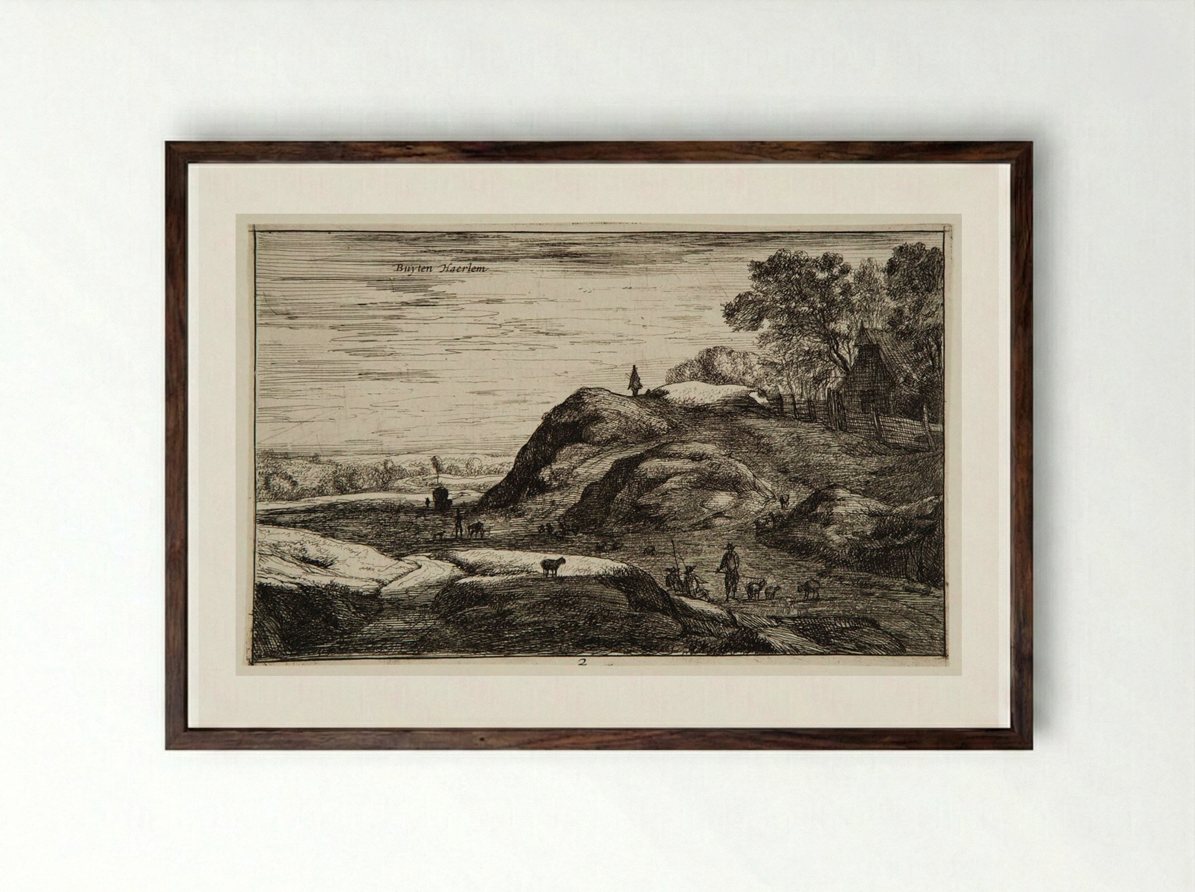 On the Outskirts of Haarlem - Roelant Roghman - Framed Print Dark Wood