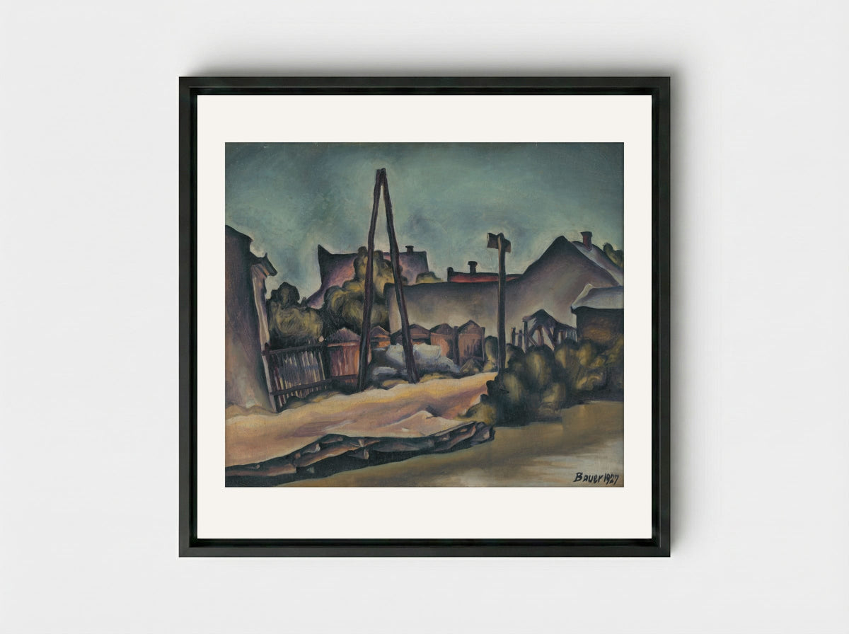 On the Outskirts of Kostroma - Konstantin Bauer - Framed Canvas Black