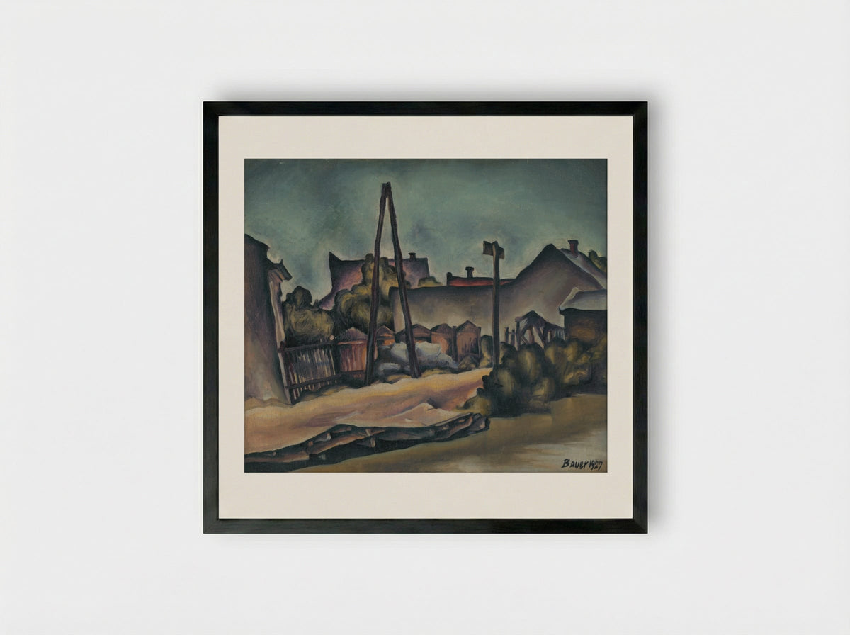 On the Outskirts of Kostroma - Konstantin Bauer - Framed Print Black