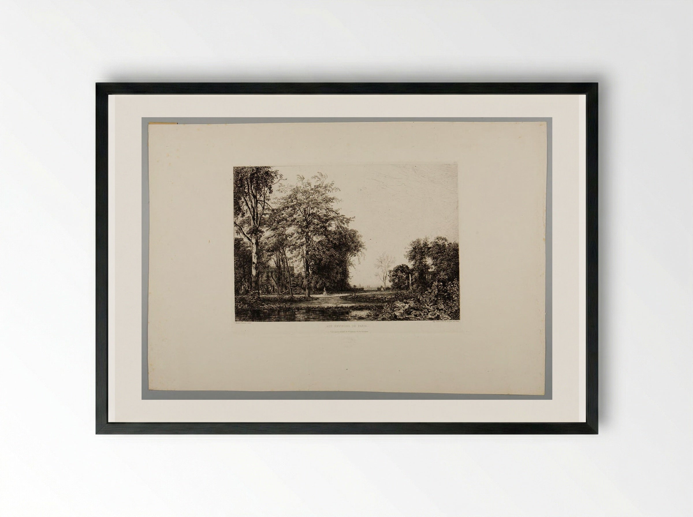 On the Outskirts of Paris - Maxime Lalanne - Framed Print Black