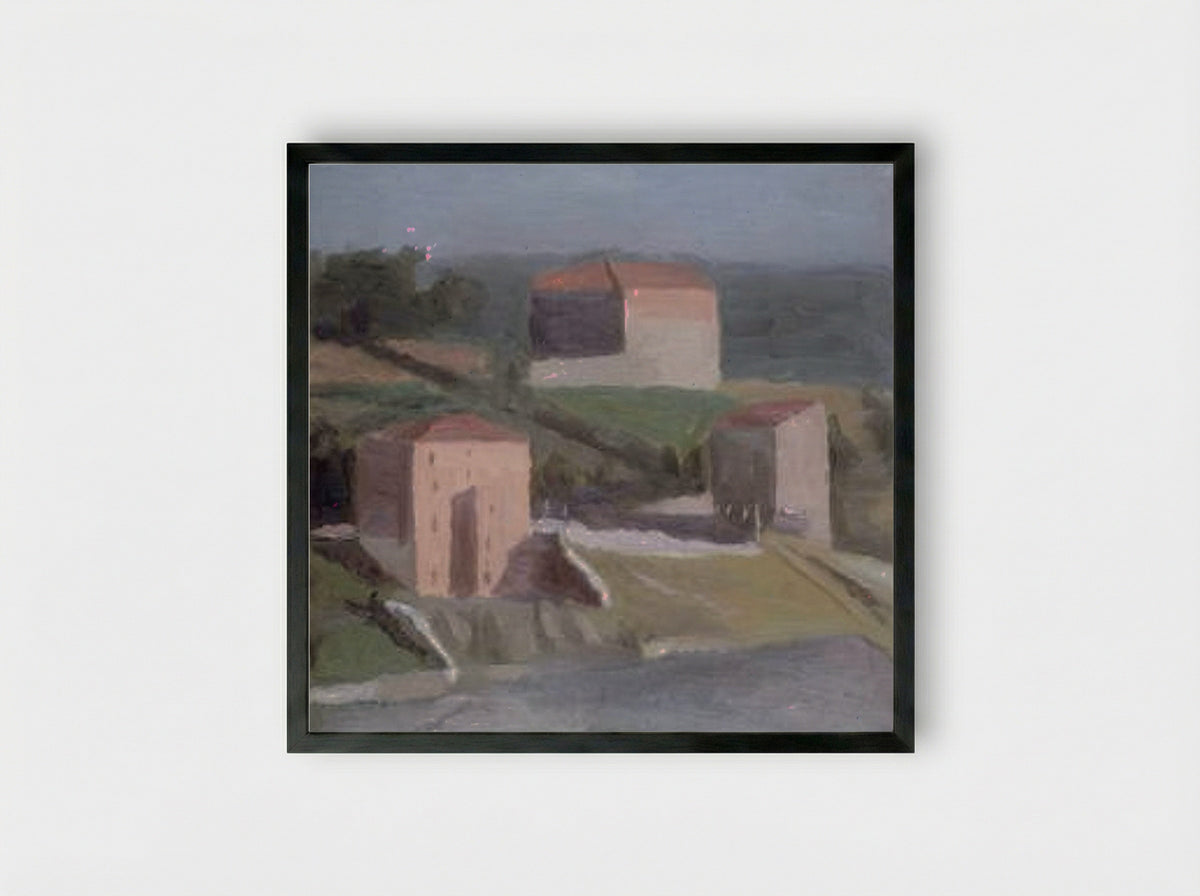 On the Outskirts of a Town - Giorgio Morandi - Framed Print Black
