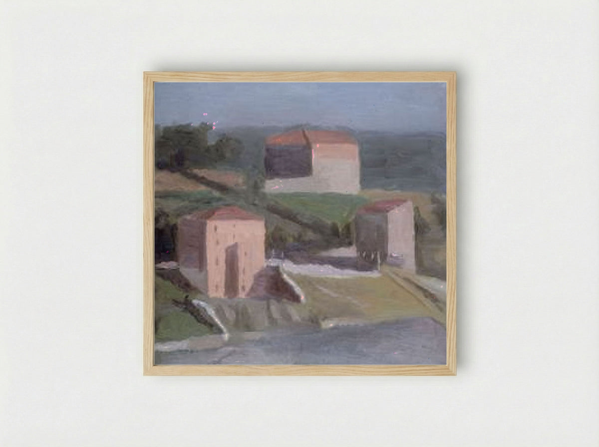 On the Outskirts of a Town - Giorgio Morandi - Framed Print Wood