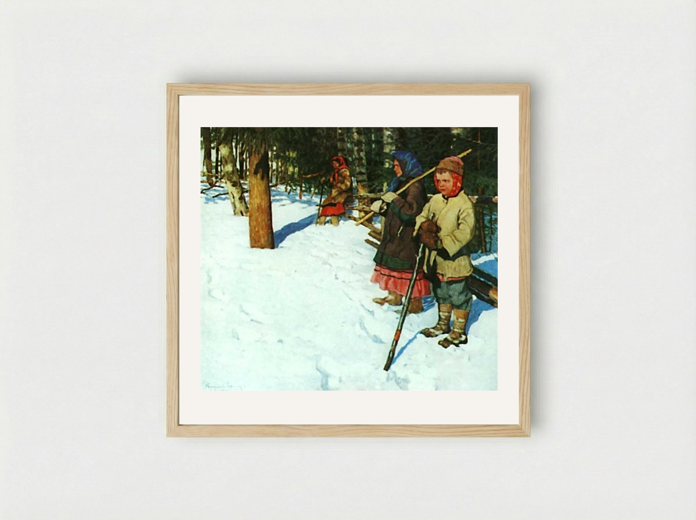 On the Raid - Nikolay Bogdanov-Belsky - Framed Print Wood