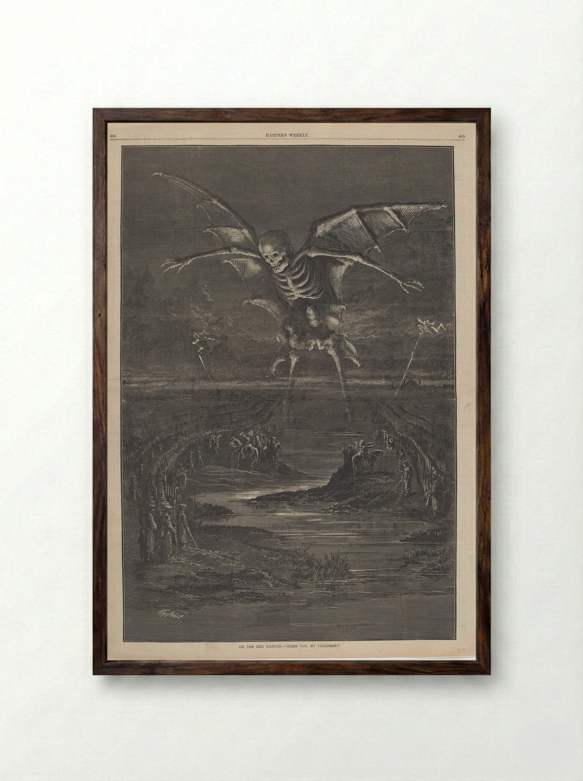 On the Red Danube - Thomas Nast - Framed Print Dark Wood