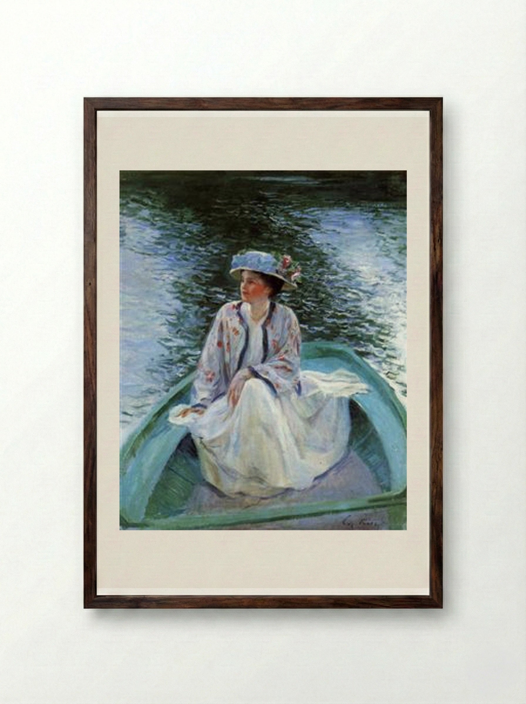 On the River's Edge - Guy Rose - Framed Print Dark Wood