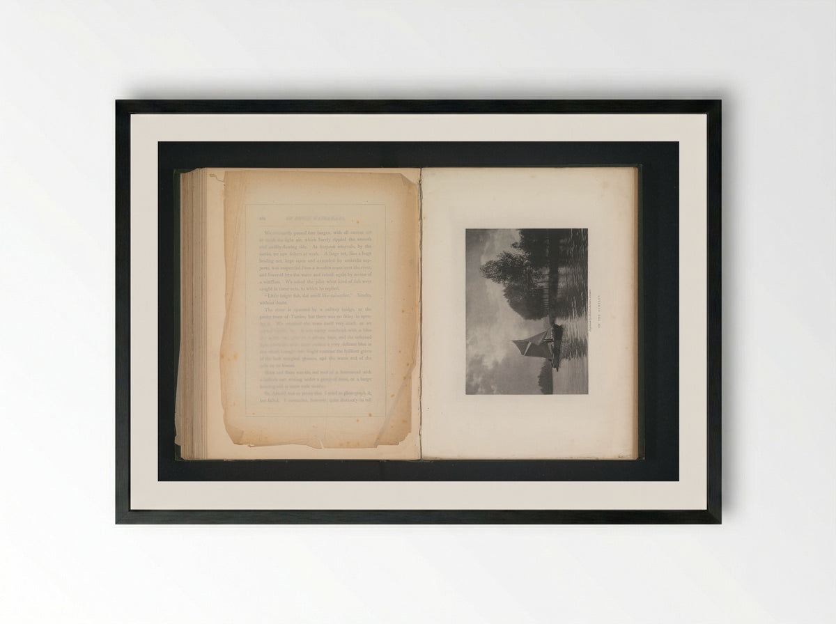 On the Scheldt - George Christopher Davies - Framed Print Black
