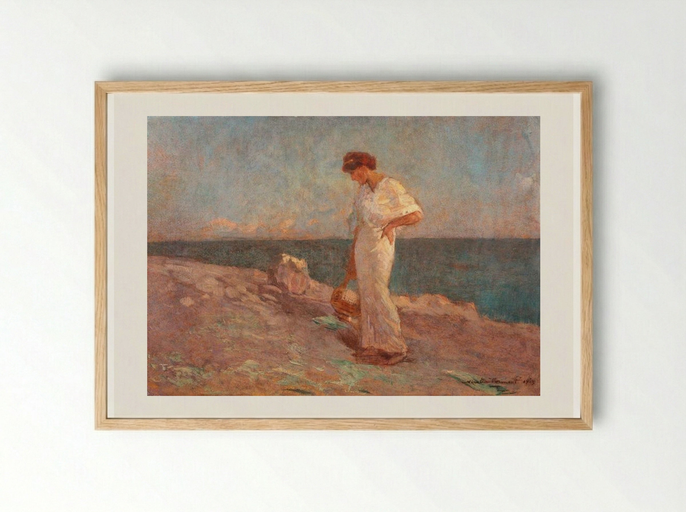 On the Seashore - Nicolae Vermont - Framed Print Wood