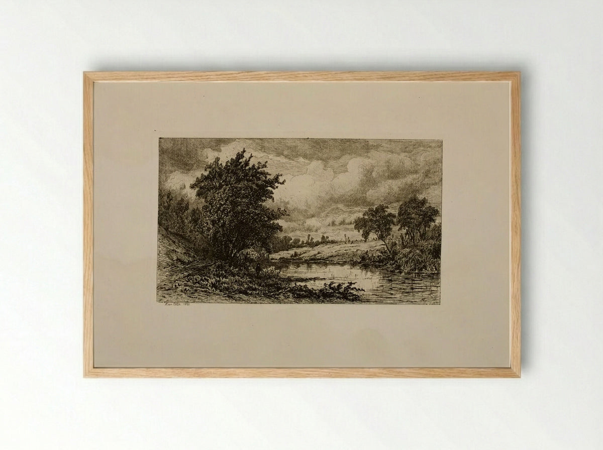 On the Shepang River - Hendrik Dirk Kruseman van Elten - Framed Print Wood