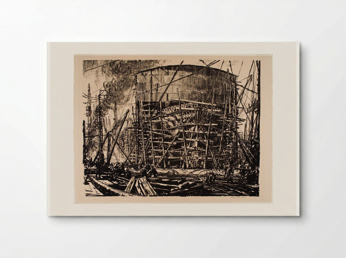 On the Stocks - Muirhead Bone - Poster