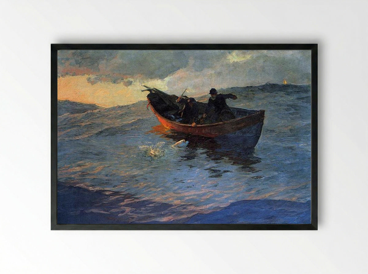 On the Suffolk Coast - Willard Metcalf - Framed Print Black
