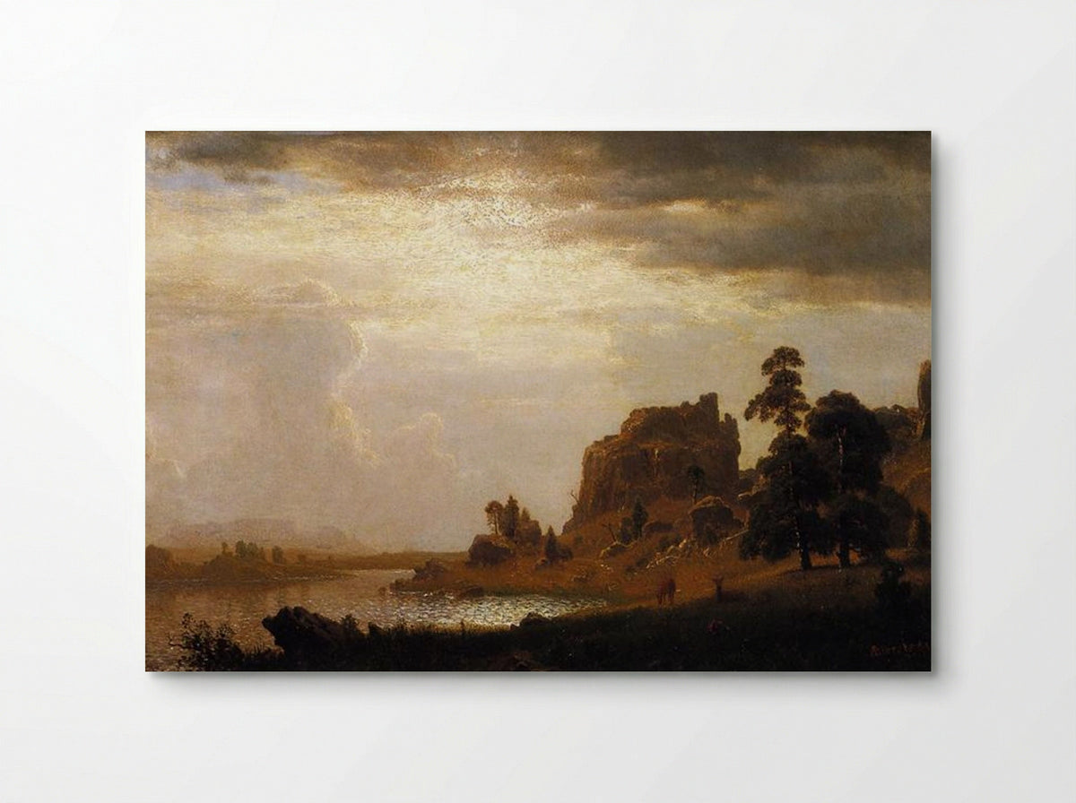 On the Sweetwater Near the Devil's Gate, Nebraska - Albert Bierstadt - Poster